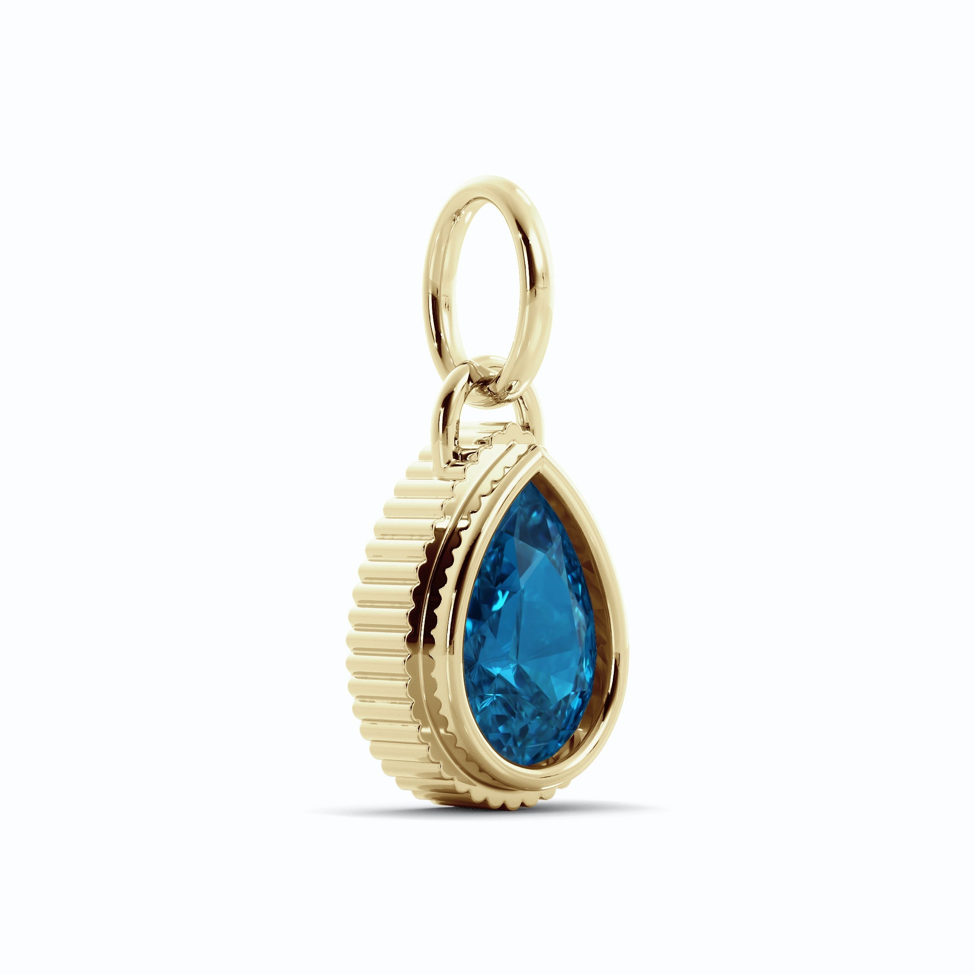 Blue Pear Diamond Charm