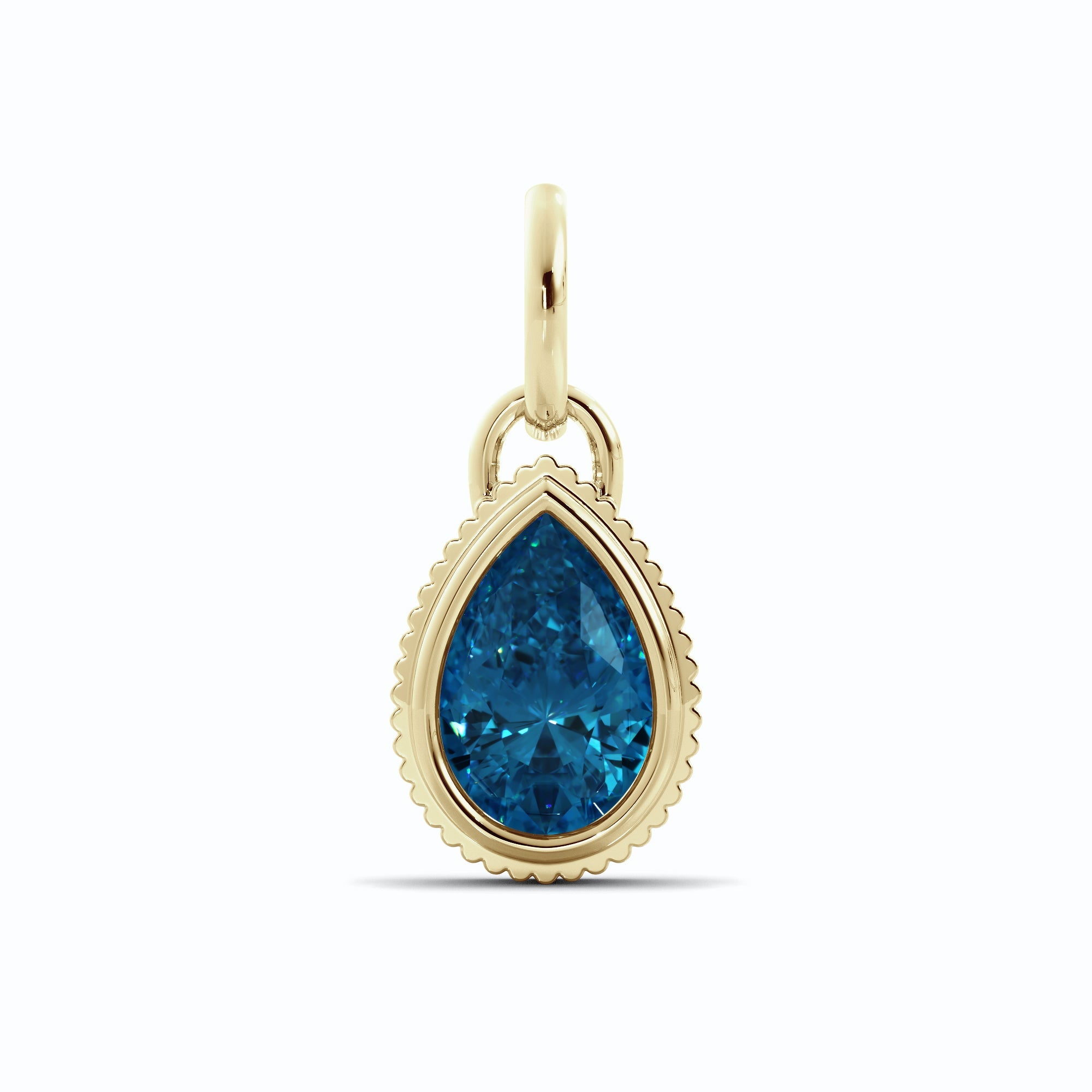 Blue Pear Diamond Charm