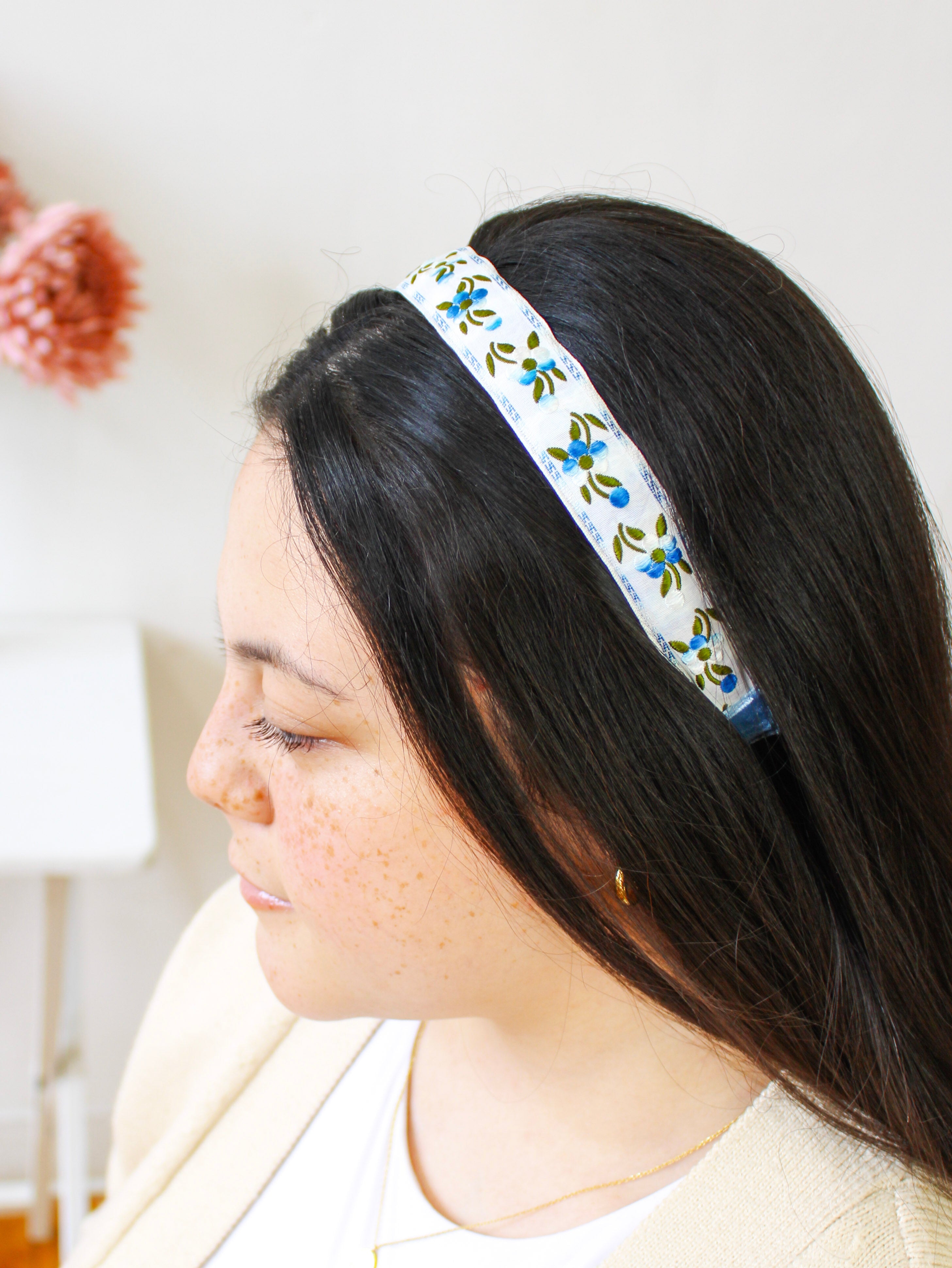 Blue Clematis Floral Headband