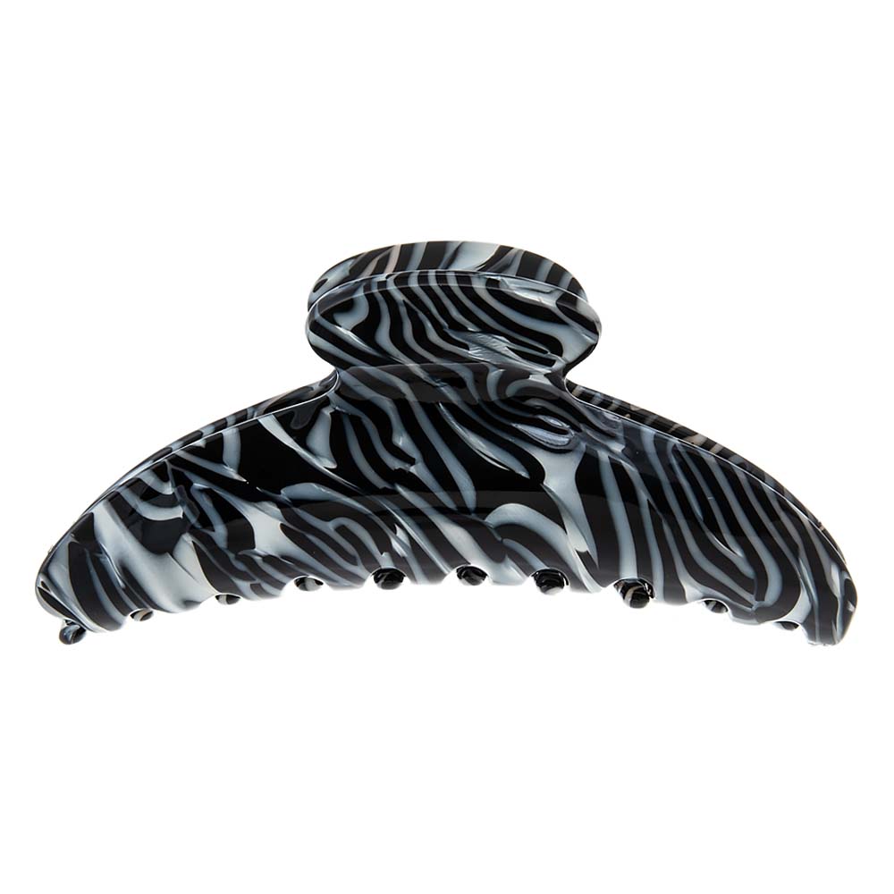 Zebra Jumbo Curved Classic Hair Claw Clip - Adina's Jewels