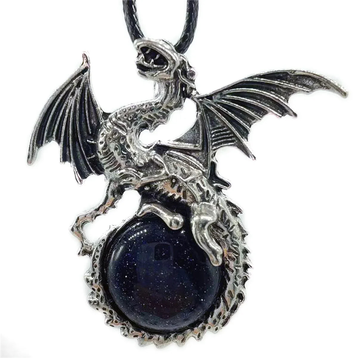 Crystal Circle Dragon Necklaces