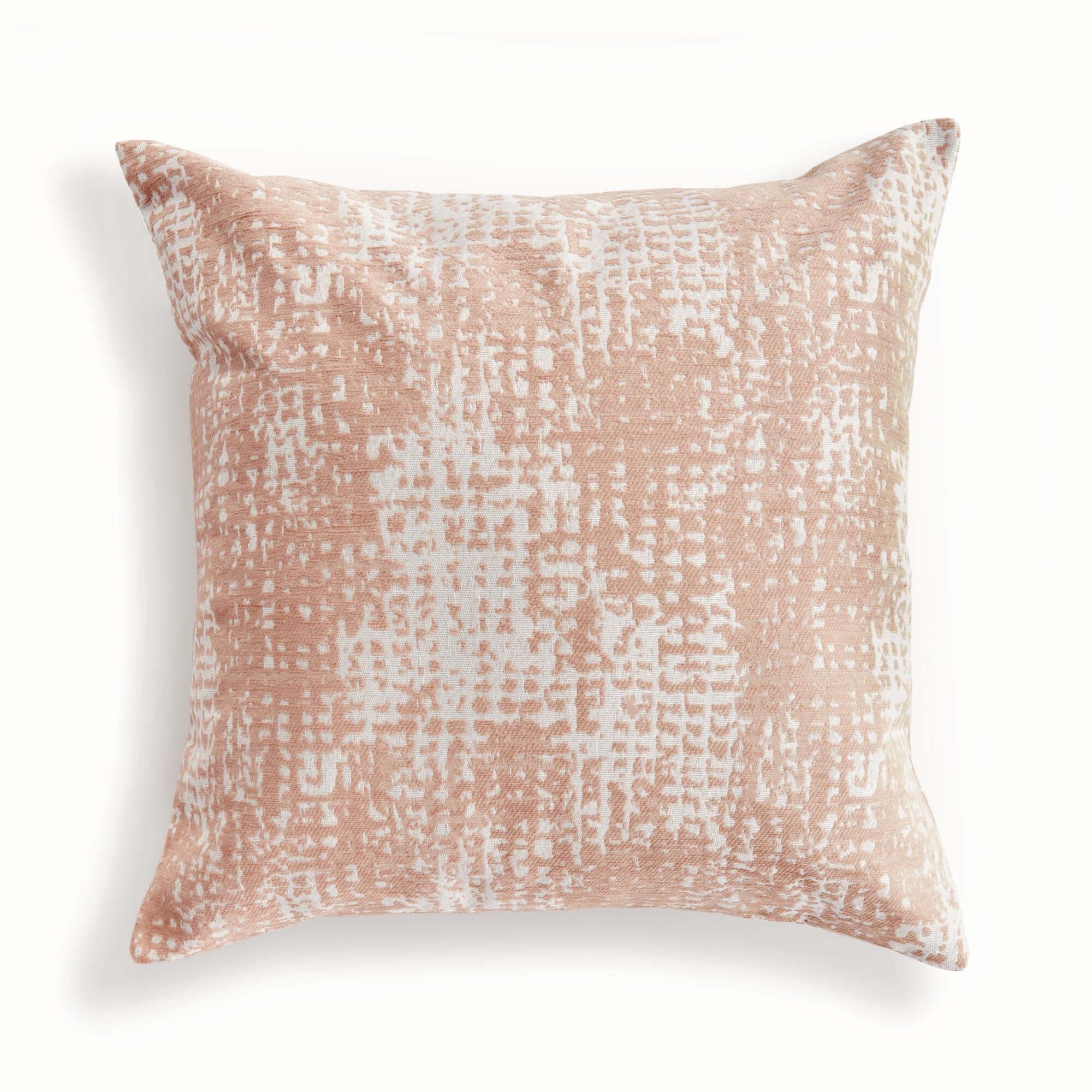Blush and Seafoam Square Jacquard Indoor Outdoor Throw Pillows