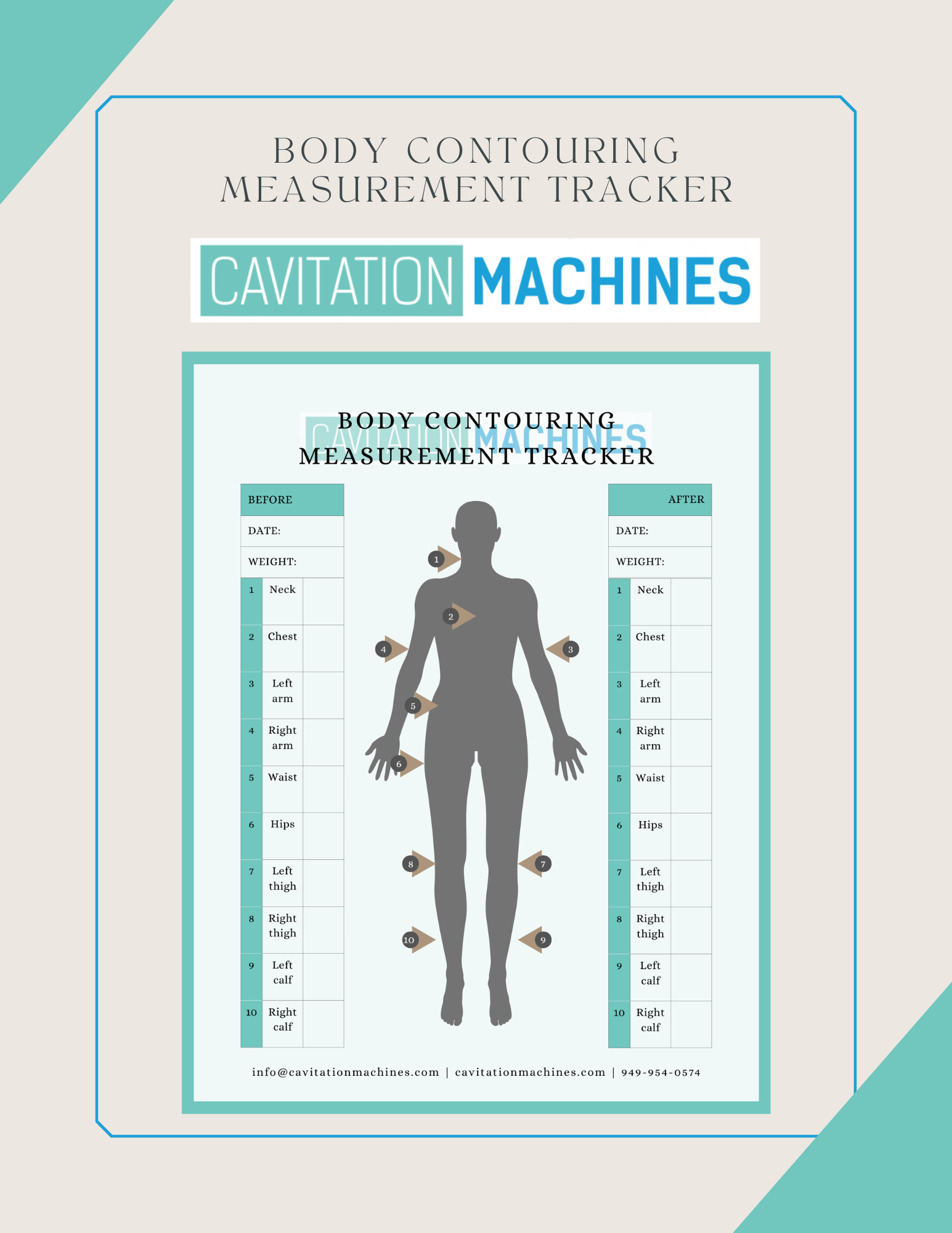 Shape Tactics Body Contouring Measurement Tracker