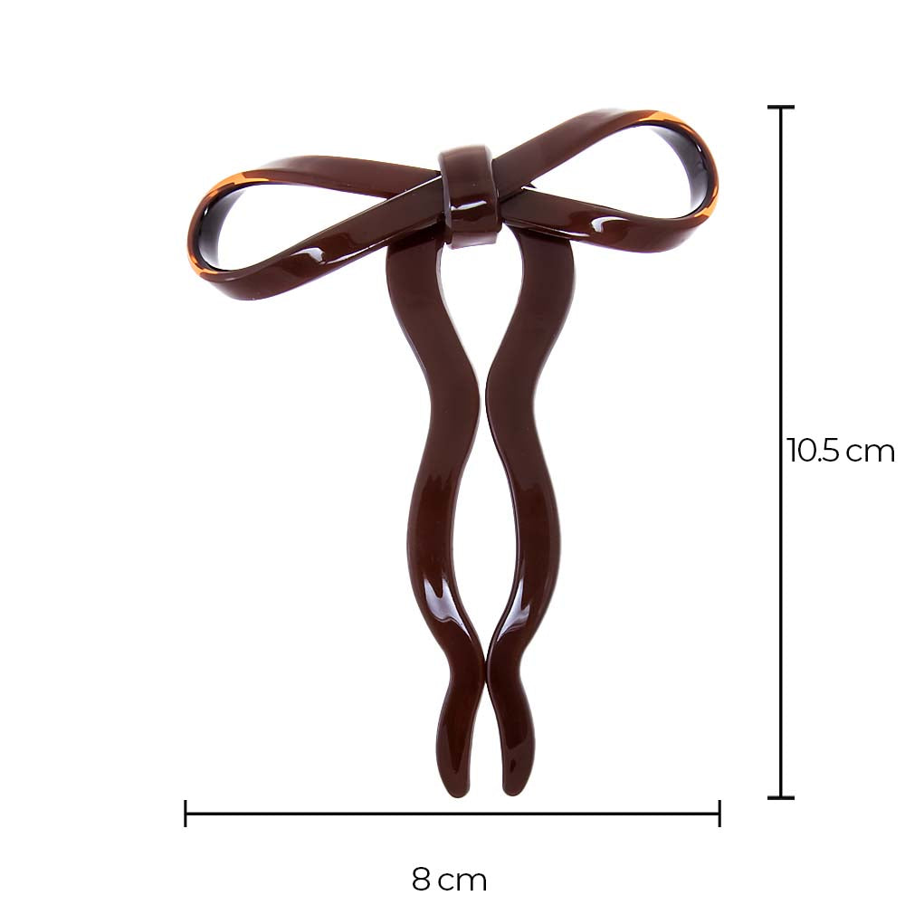 Brown Frilly Ribbon Hair Pin - Adina's Jewels