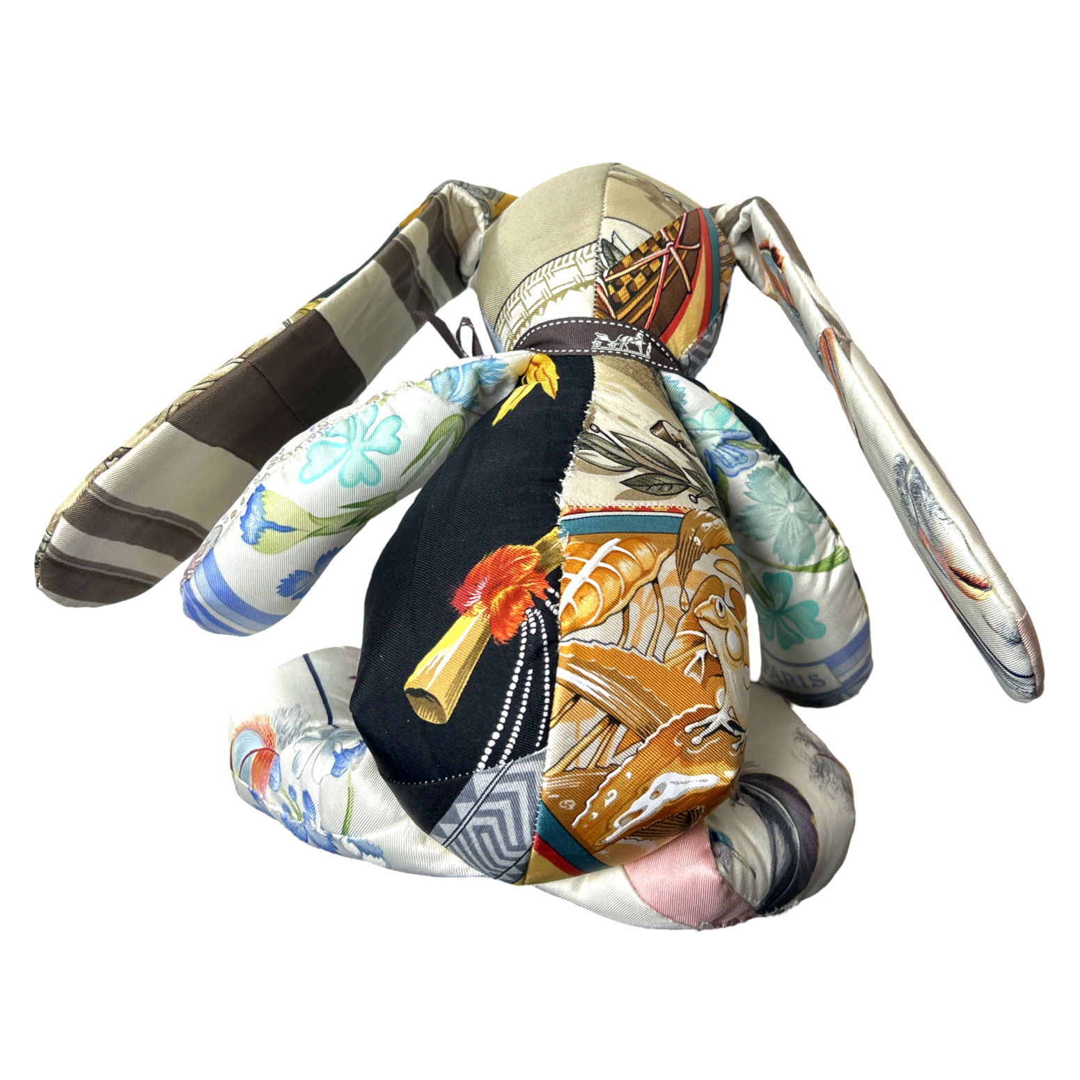 Vintage Silk Scarf Patchwork Bunny
