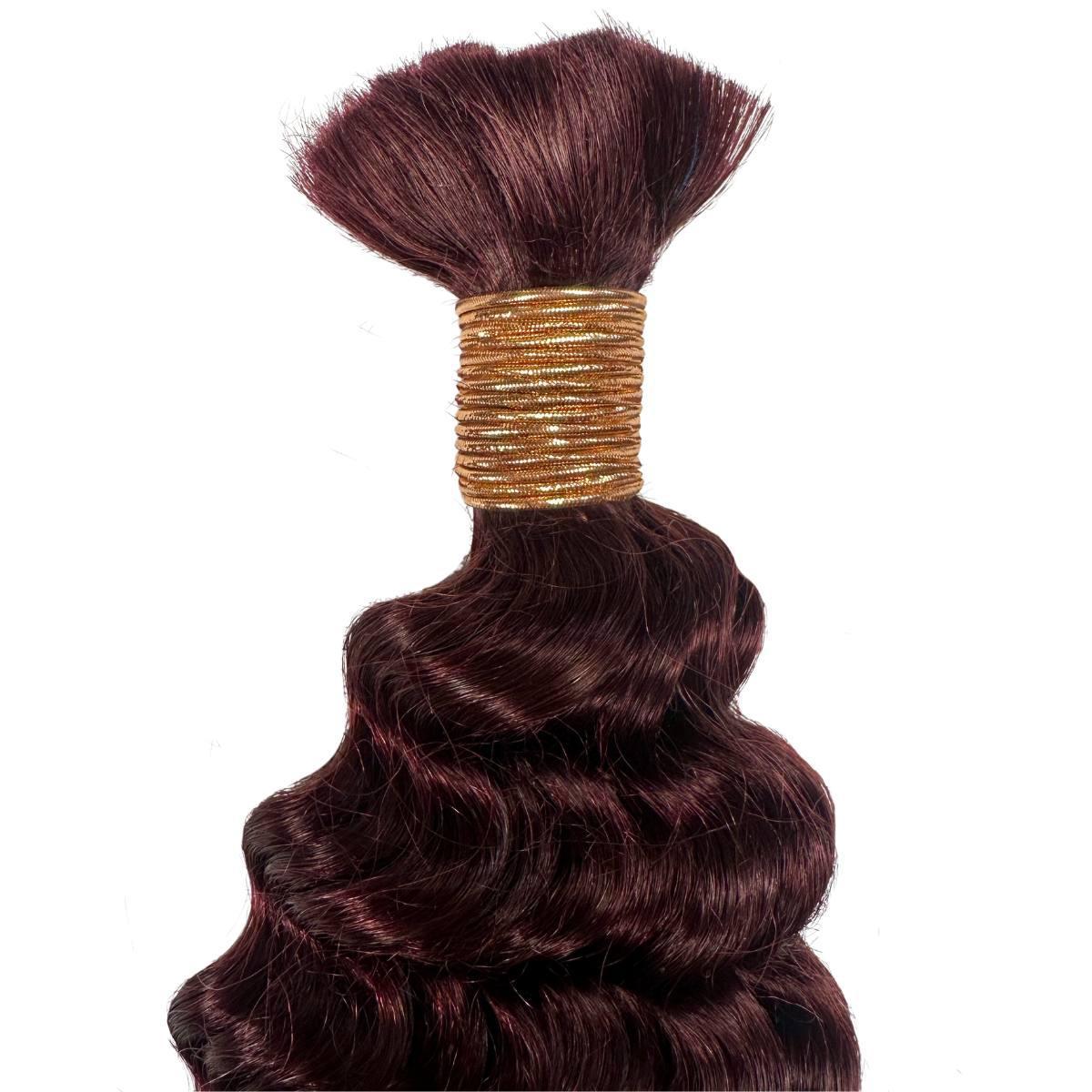 Burgundy Deep Wave Color 99J Bulk 100% Human Braiding Hair