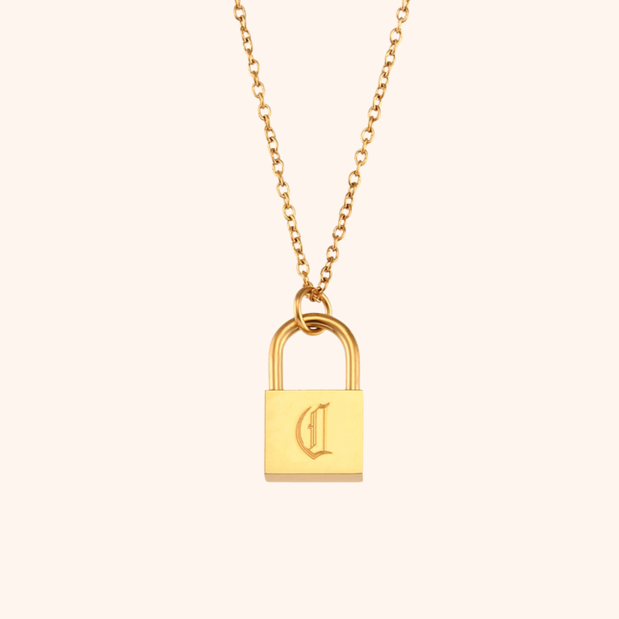 Initial Lock Necklace