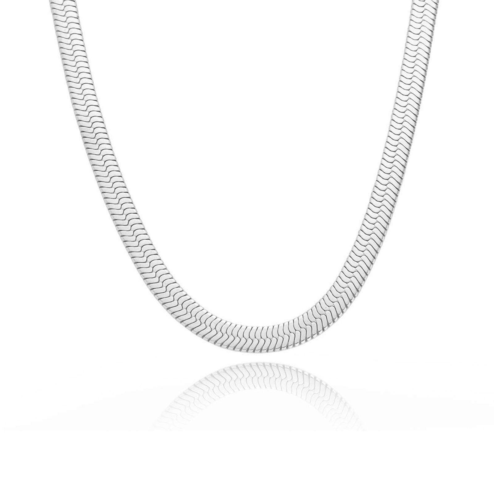 C006W B.Tiff 6mm Herringbone Chain Necklace by B.Tiff New York
