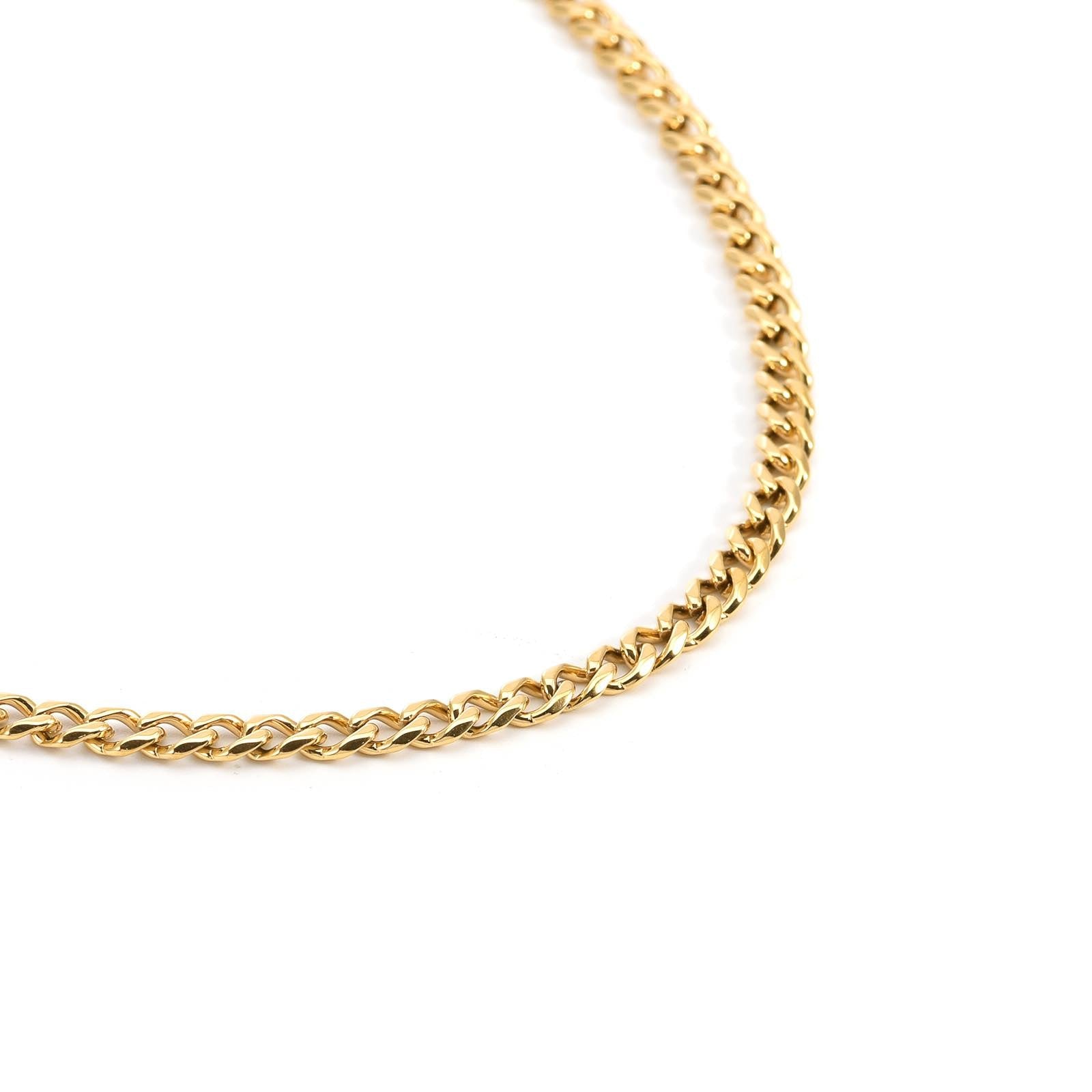 C014G B.Tiff 4mm Gold Curb Link Chain Necklace by B.Tiff New York