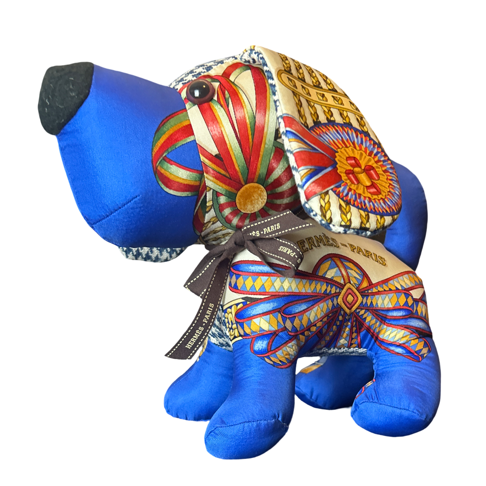 Rubans du Cheval Vintage Silk Scarf Patchwork Puppy