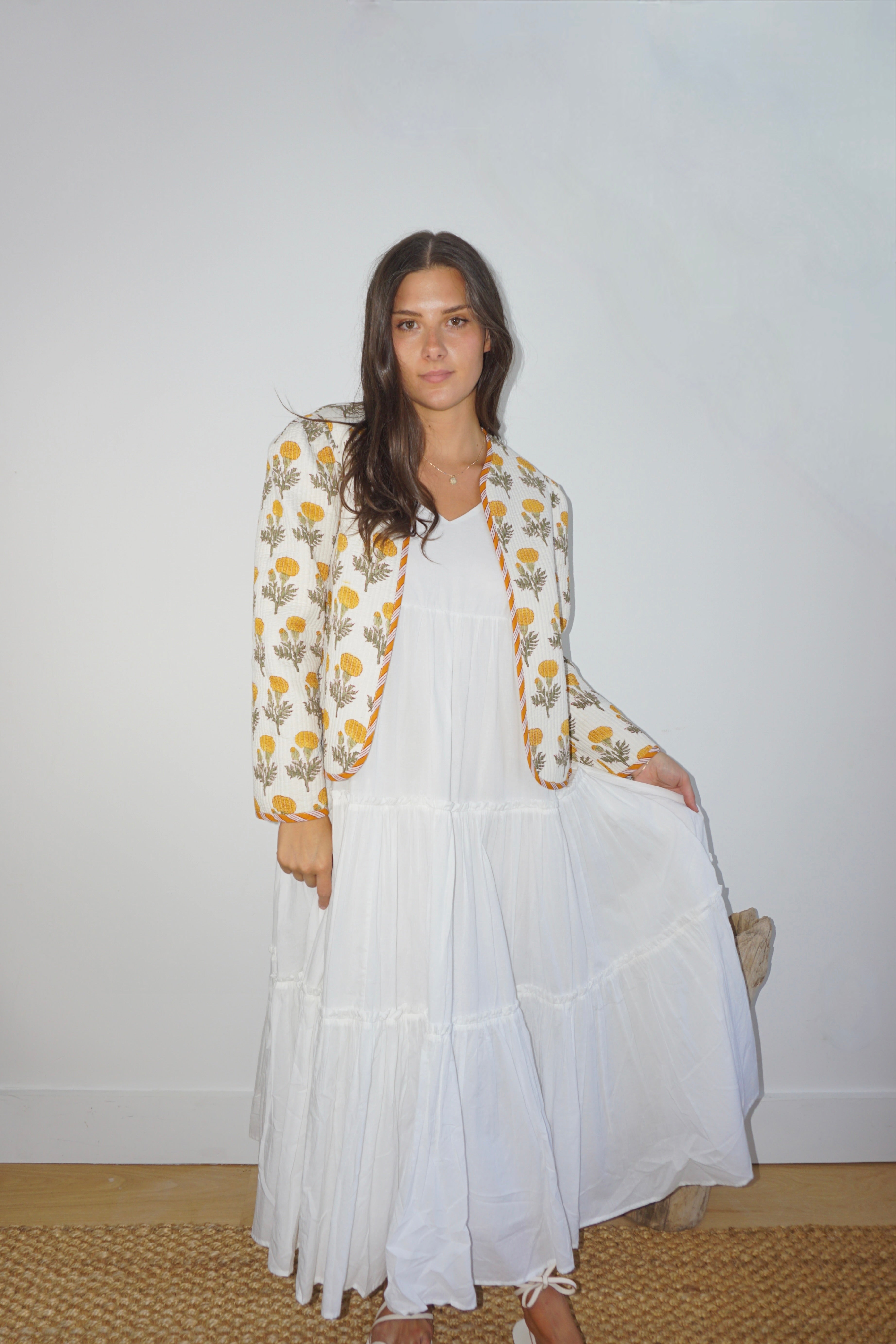 Shylah Quilted Jacket in Marigold