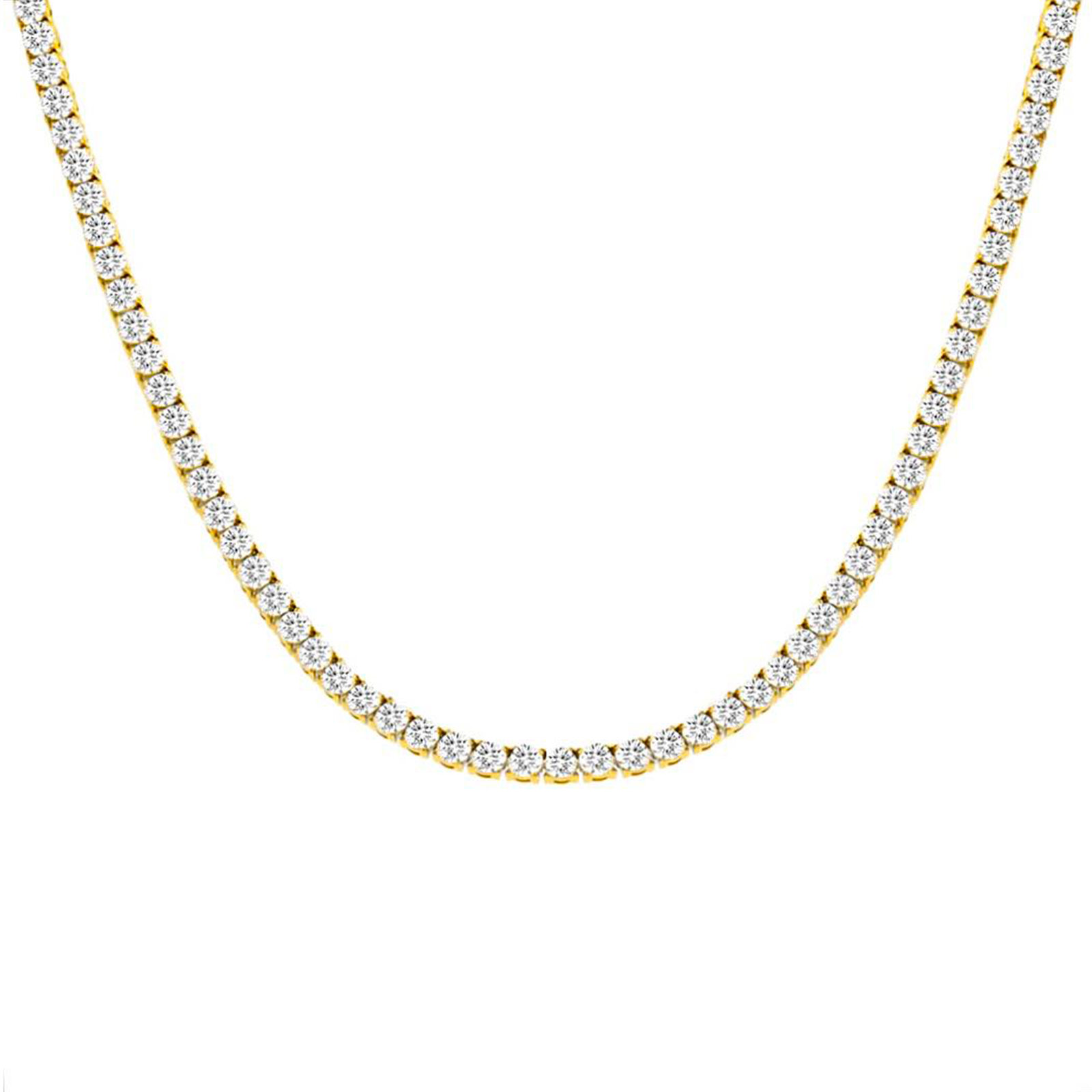 C103G B.Tiff 3mm Gold Tennis Necklace