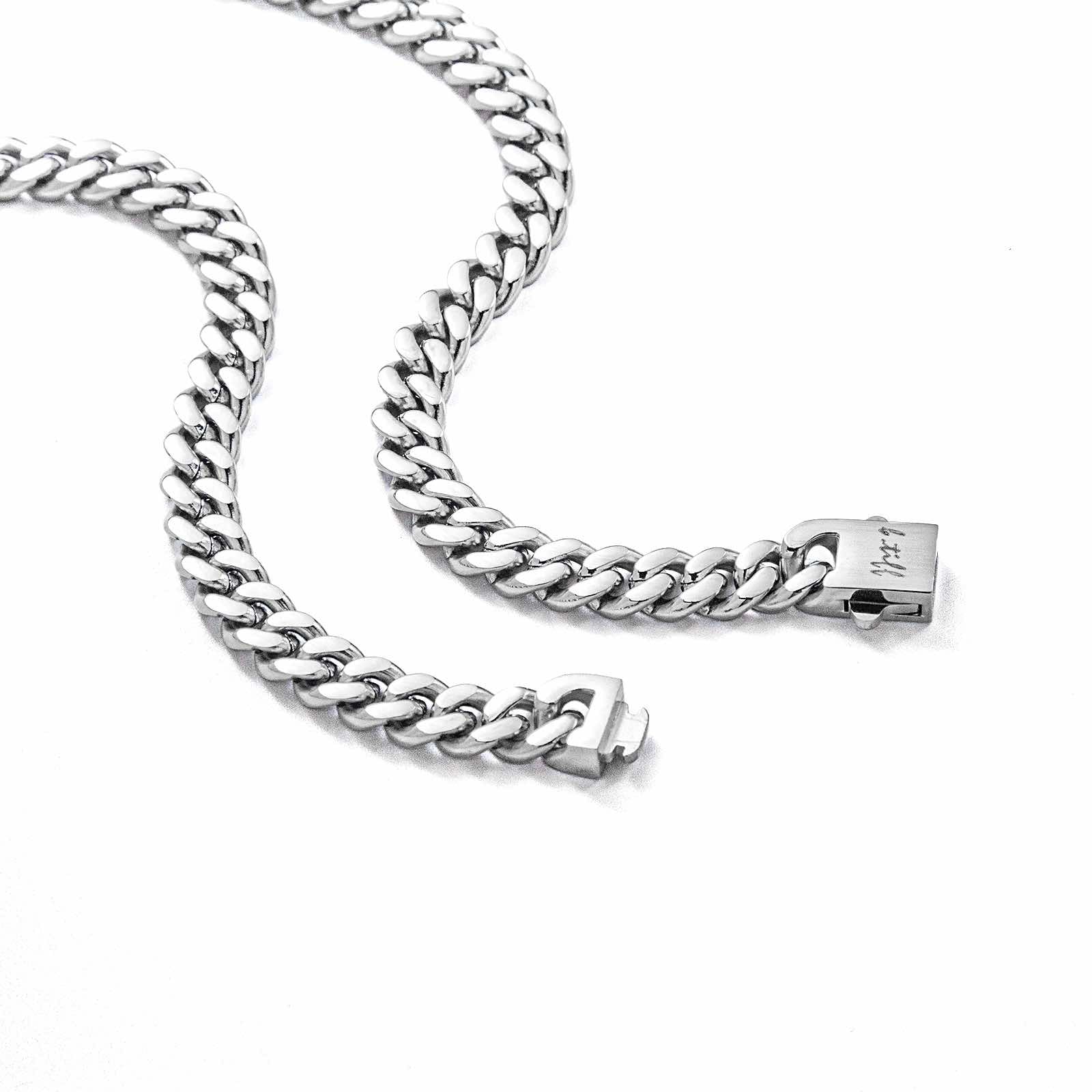 C138W B.Tiff 8mm Flat Cuban Link Necklace