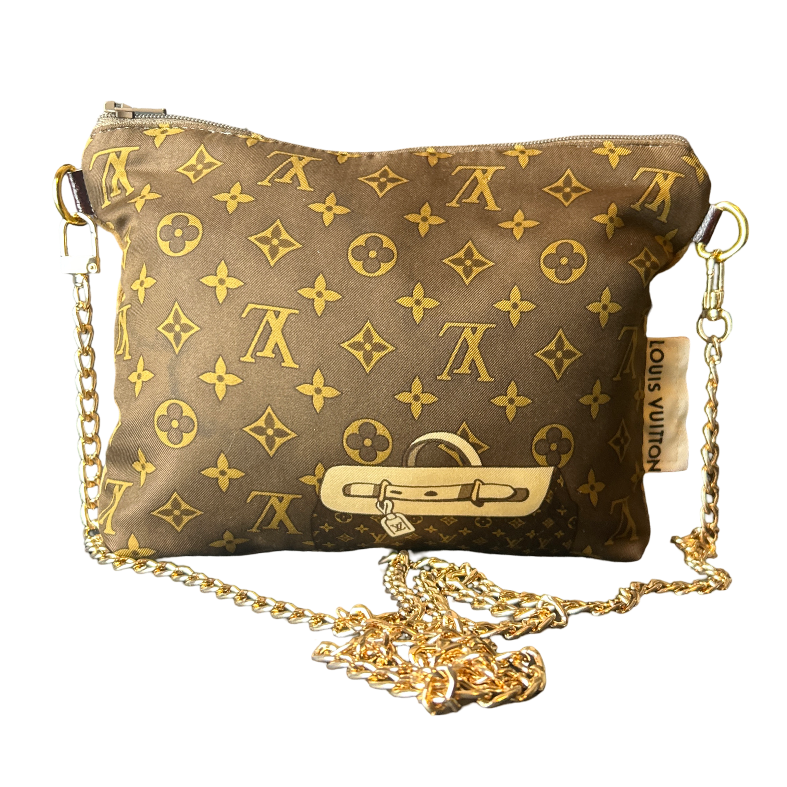 Monogram Luggage Vintage Silk Scarf Crossbody Bag