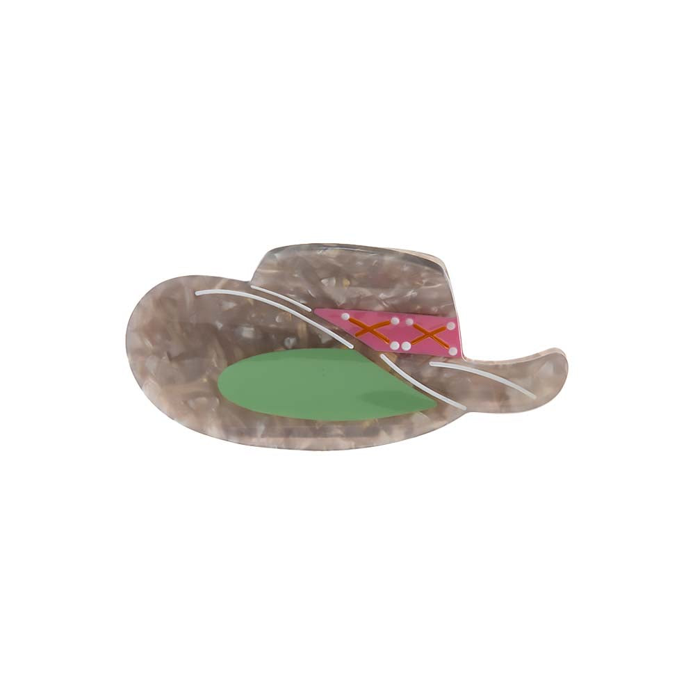 Multi Color Marbled Cowgirl Hat Claw Clip - Adina's Jewels