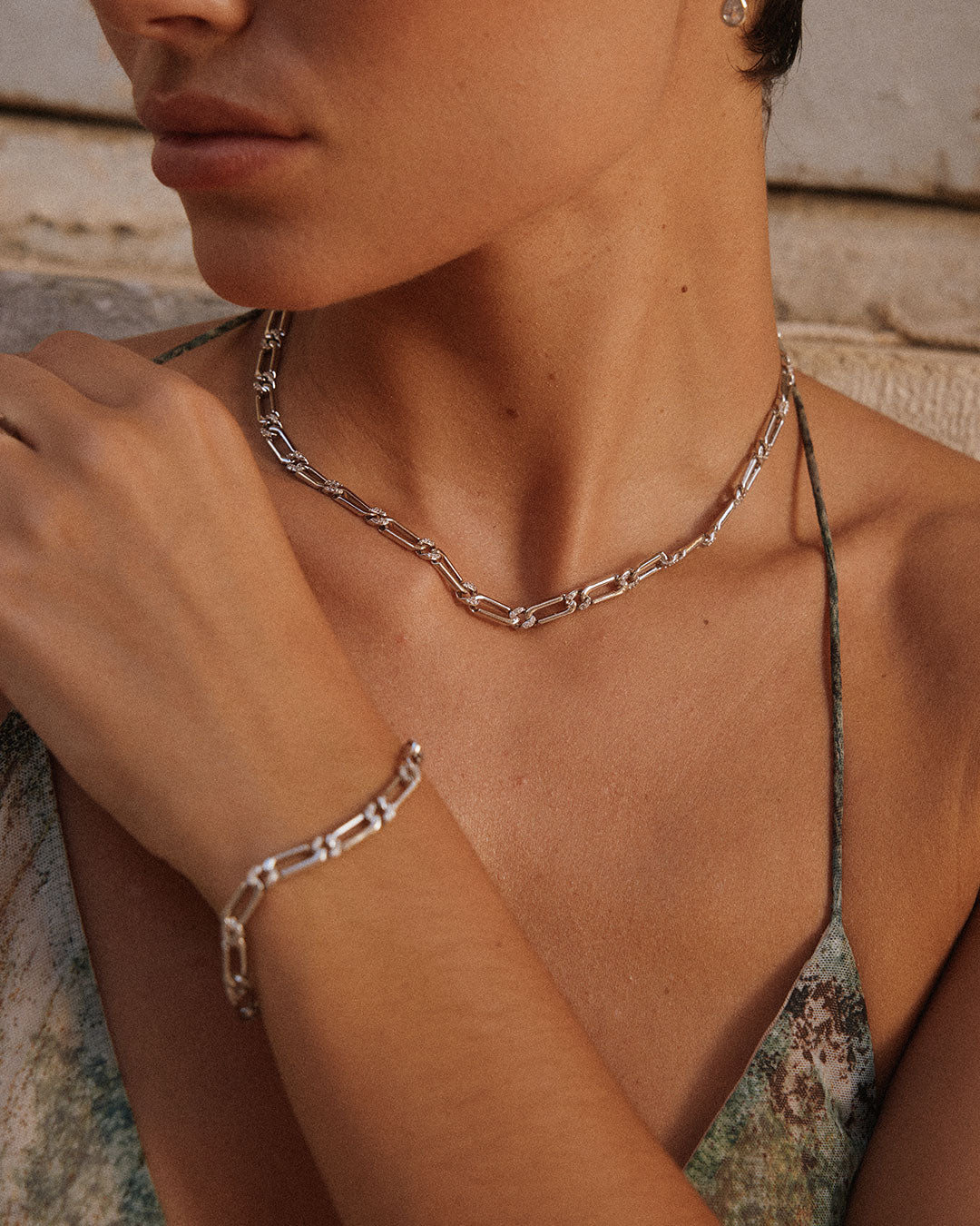 The Two-Tone Pave Link Necklace