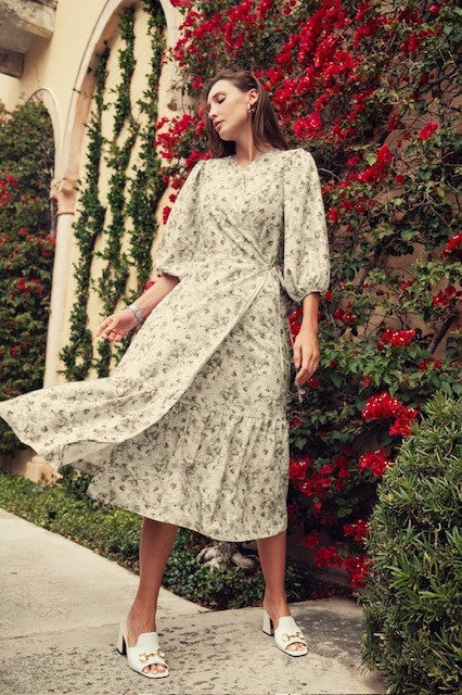 FLORAL WRAP DRESS