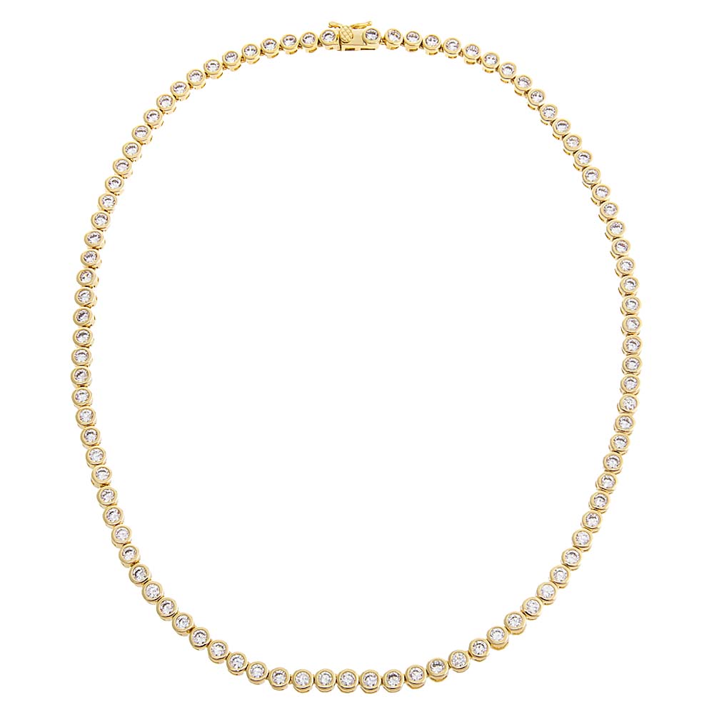 CZ Bezel Tennis Necklace - Adina's Jewels