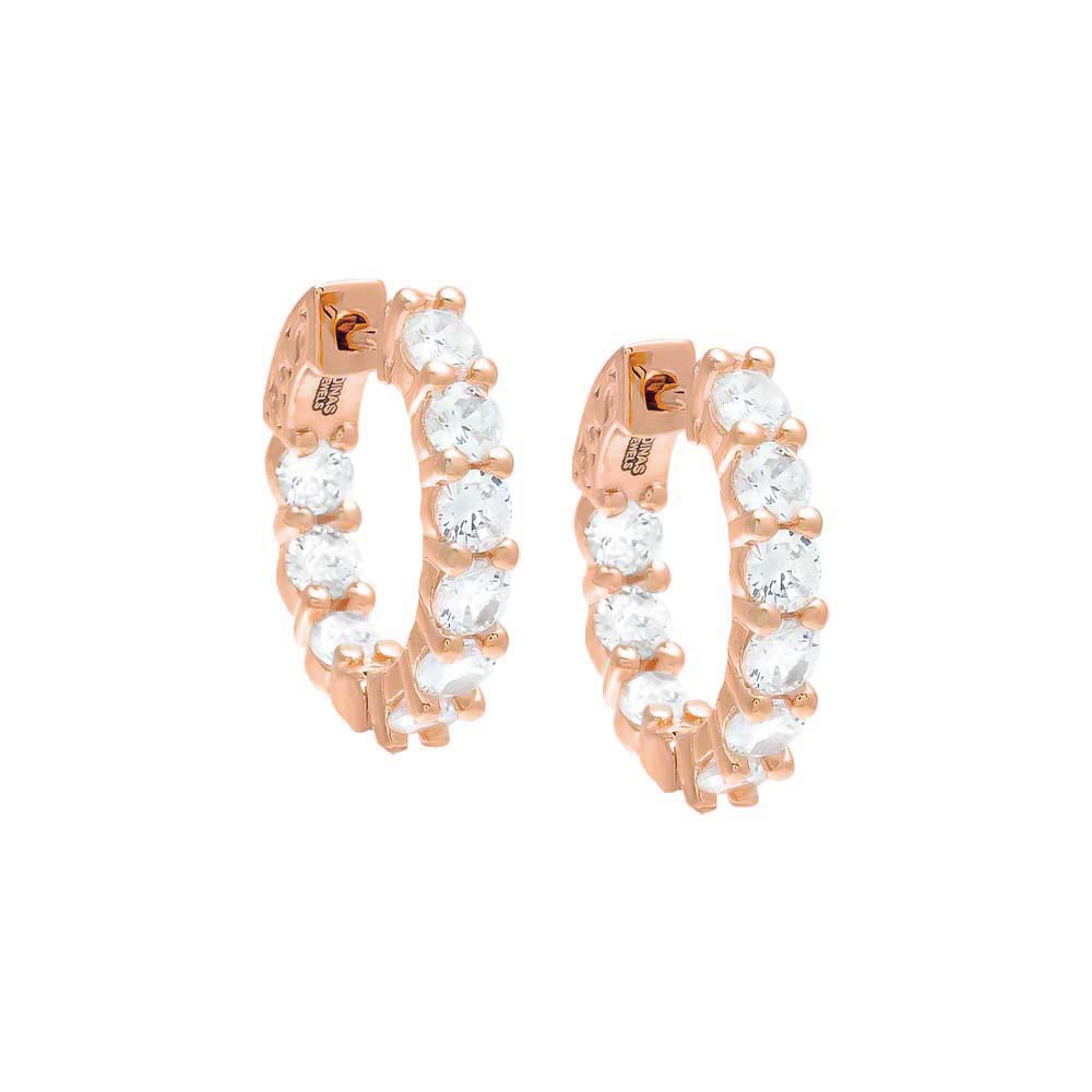 Rose Gold CZ Small Round Hoop Earring - Adina's Jewels