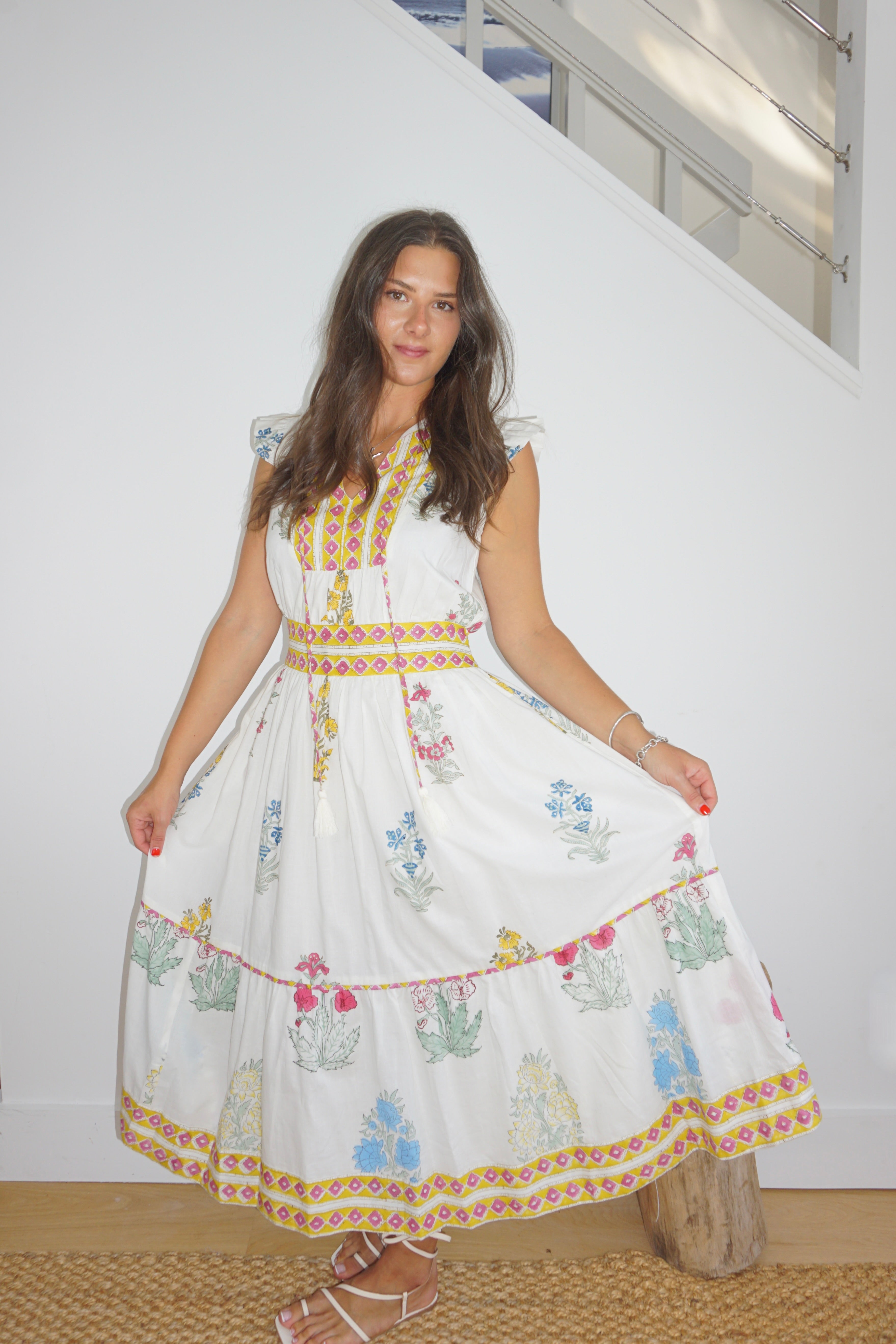 Capri Midi Dress in Mixed Print Floral