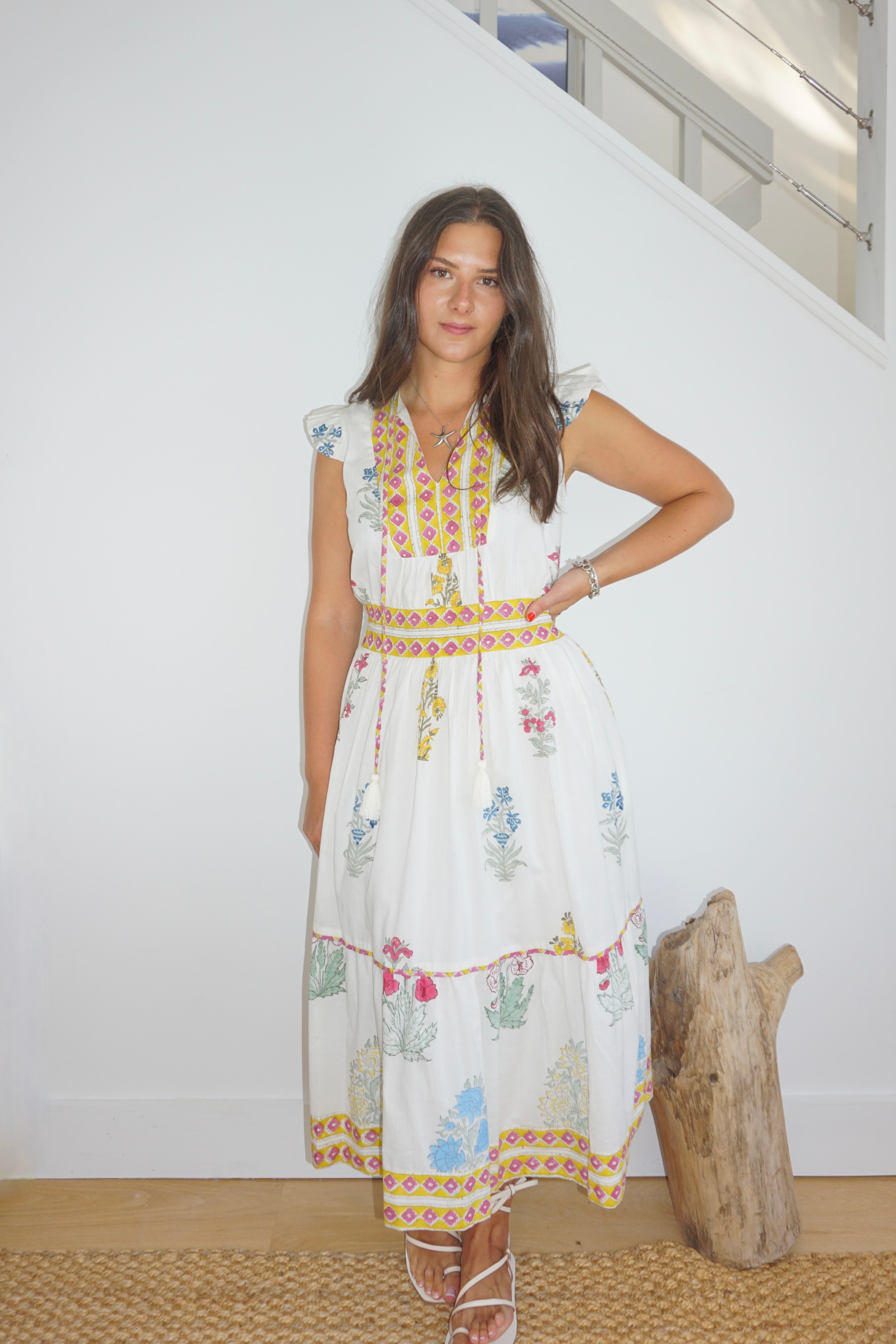 Capri Midi Dress in Mixed Print Floral