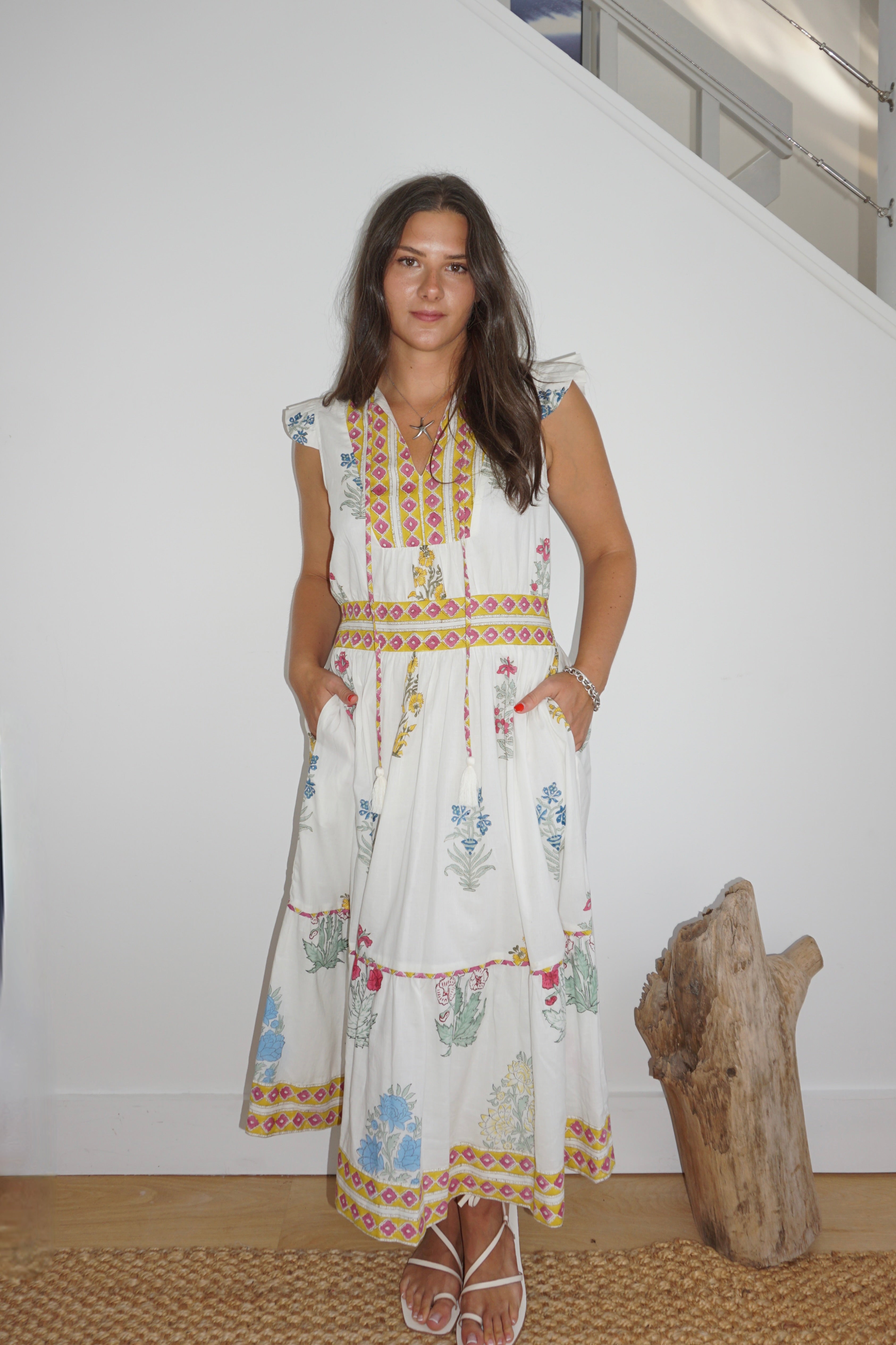 Capri Midi Dress in Mixed Print Floral