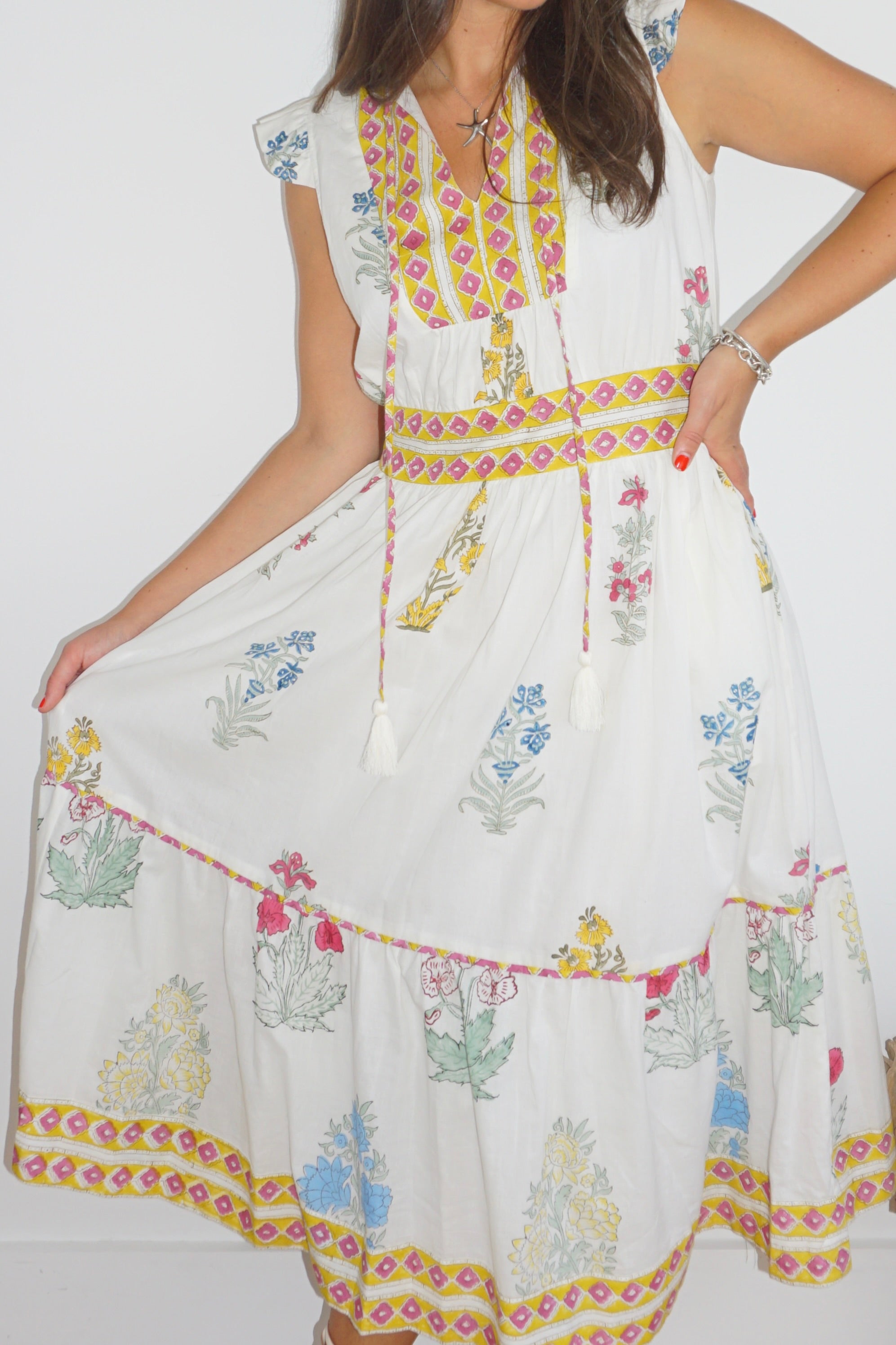 Capri Midi Dress in Mixed Print Floral