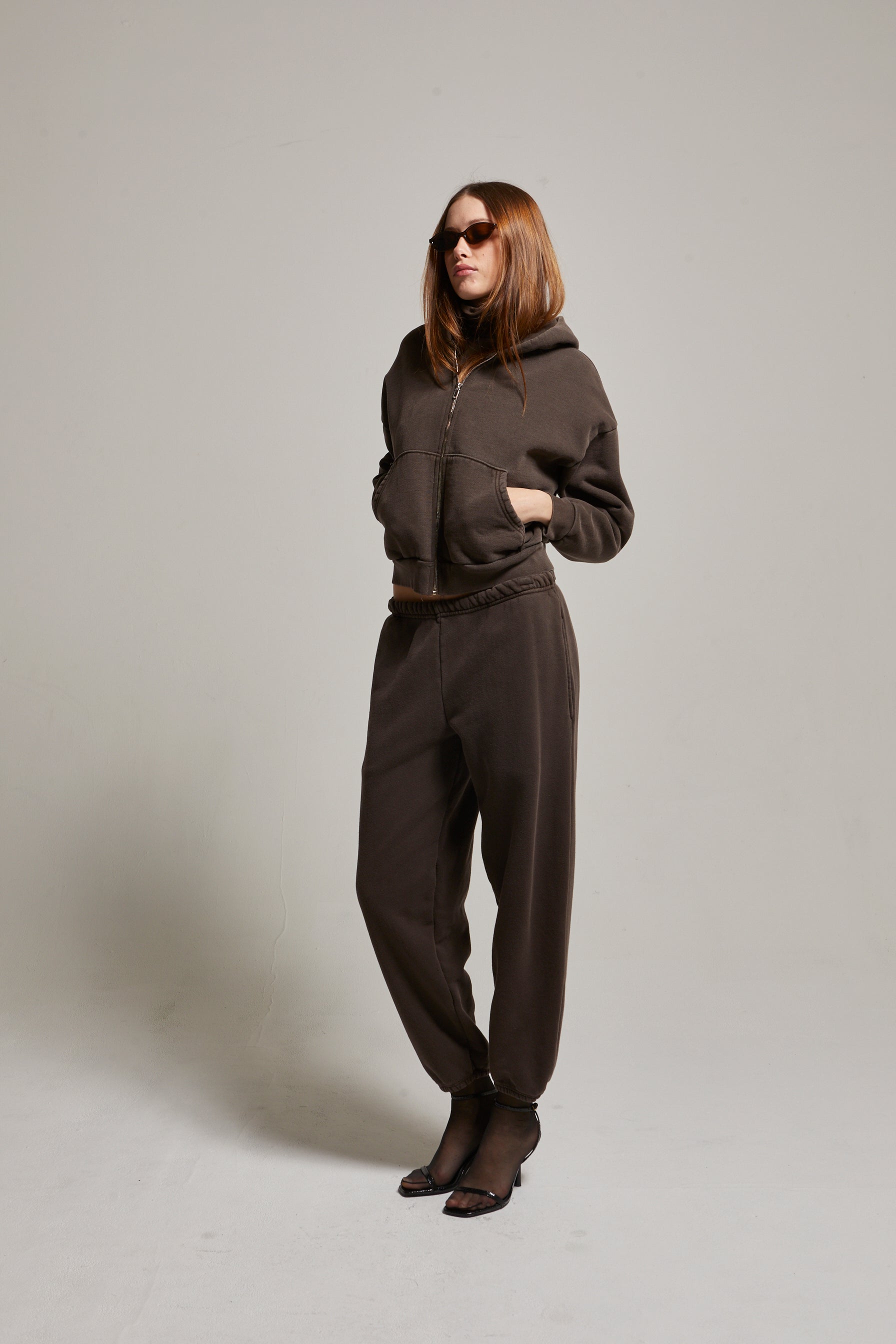 Rosie Cropped Zip-Up Hoodie