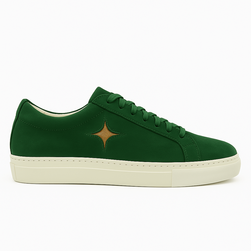 Green Suede Sirius Star Womens Sneaker