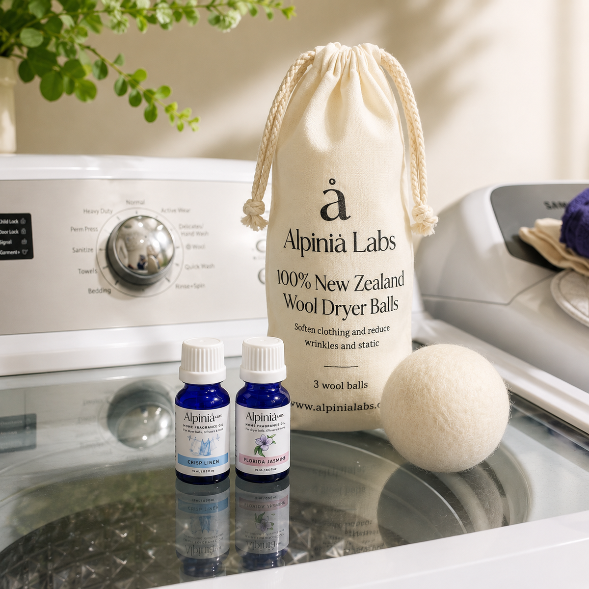 Wool Dryer Balls + 2 Fragrance Oils — Choose Any 2 Scents