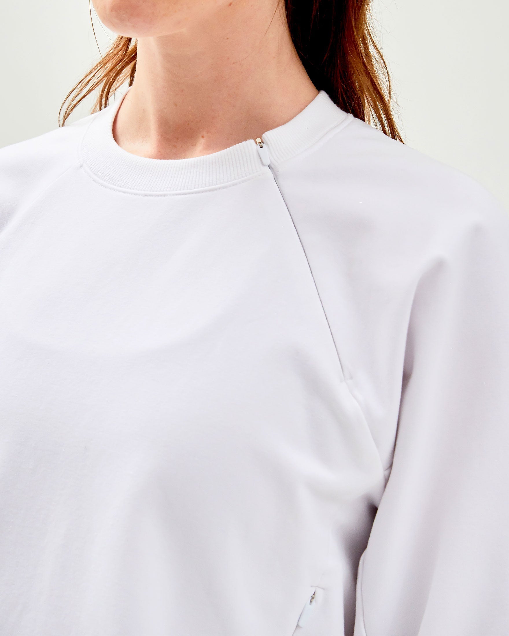 City Zip Crop Crewneck Sweatshirt-1