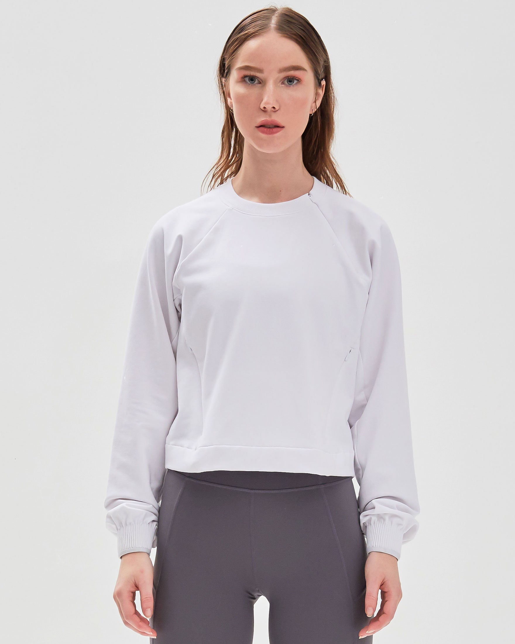 City Zip Crop Crewneck Sweatshirt-0