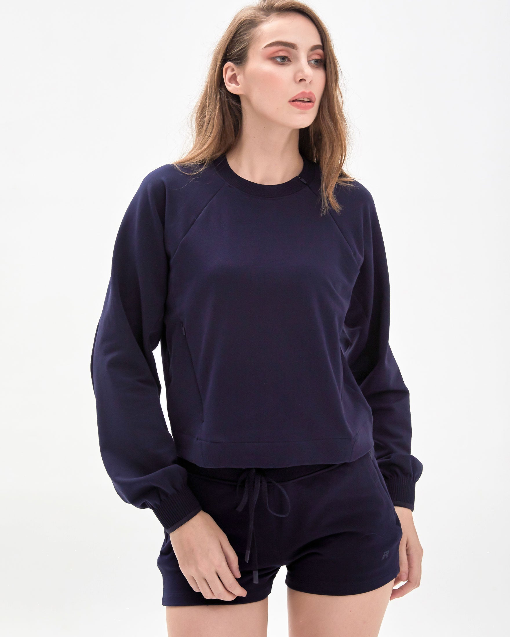 City Zip Crop Crewneck Sweatshirt-6