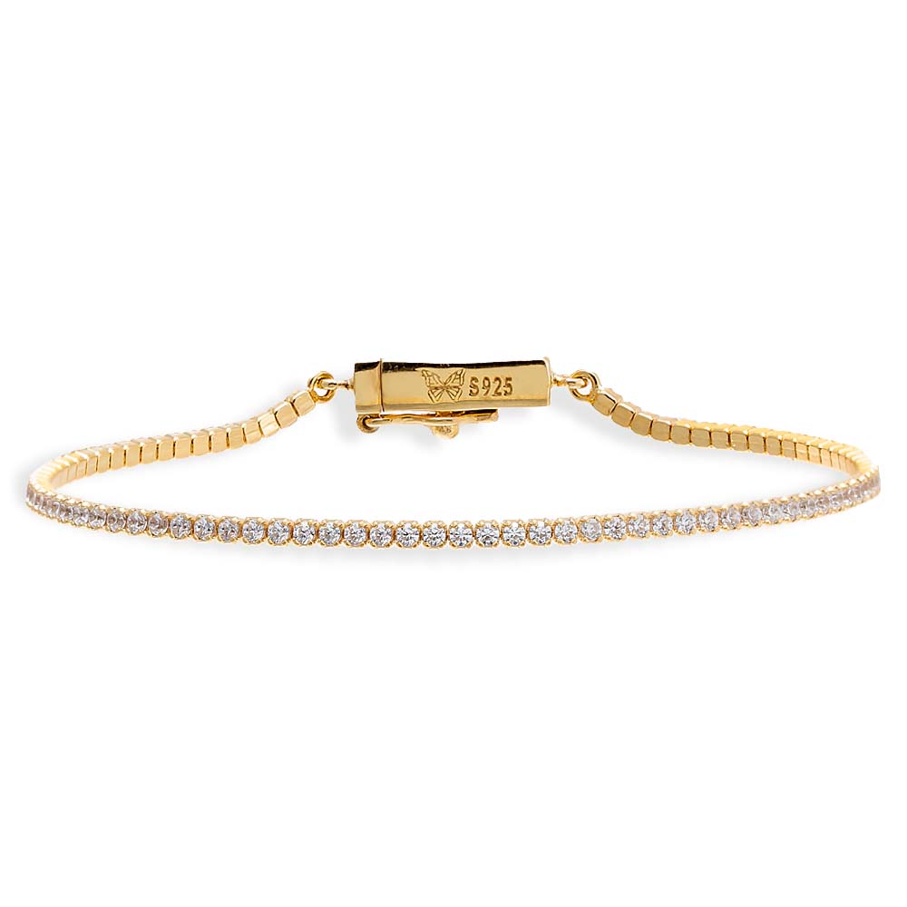 Gold Classic Thin Tennis Bracelet - Adina's Jewels