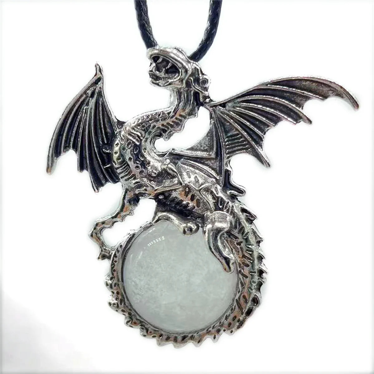 Crystal Circle Dragon Necklaces