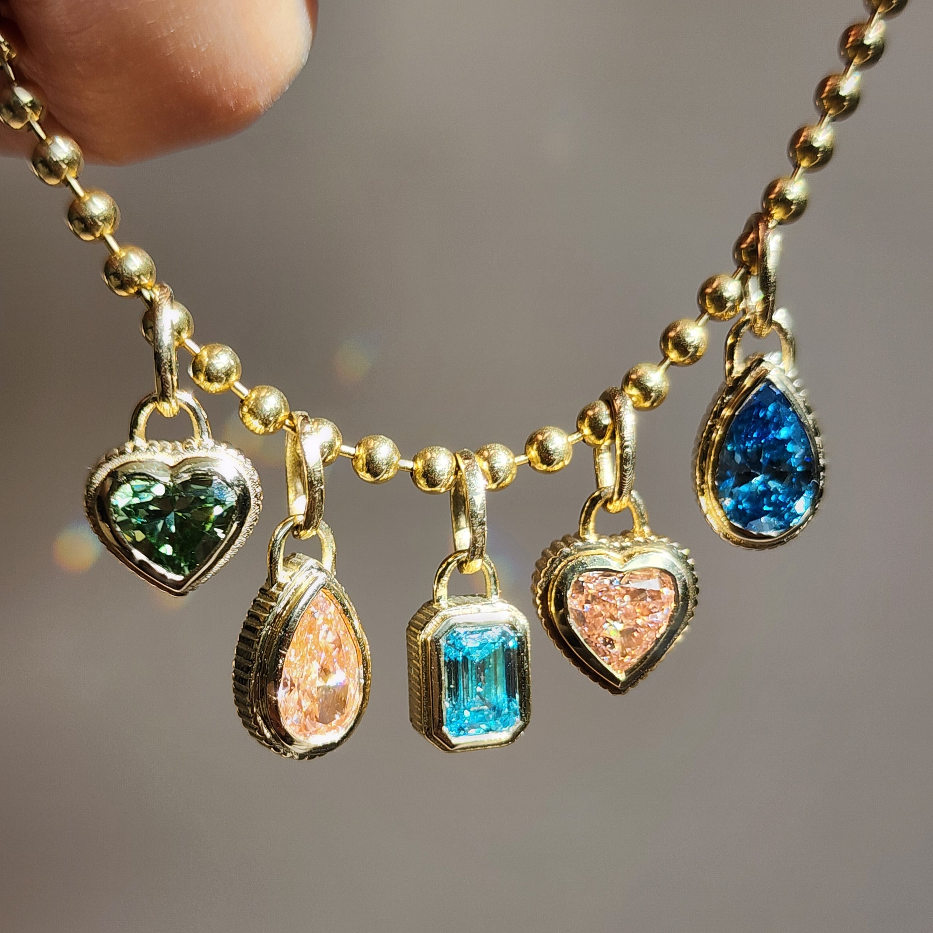Green Heart Diamond Charm