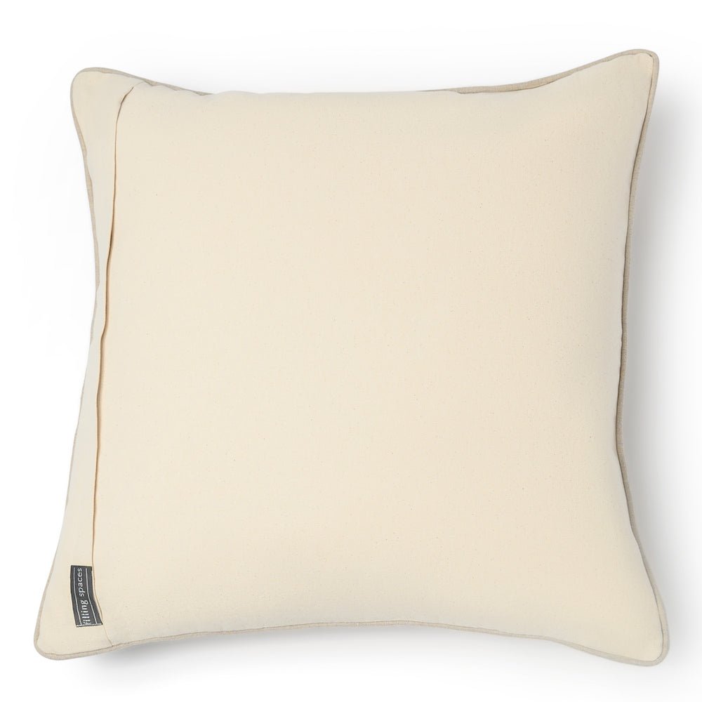 Manda Linen Block Print Throw Pillow Cover, Natural