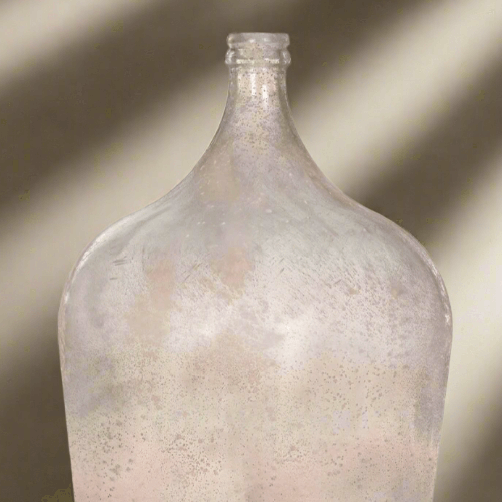 Vintage Demijohn Glass Bottle Vase in Antique Green