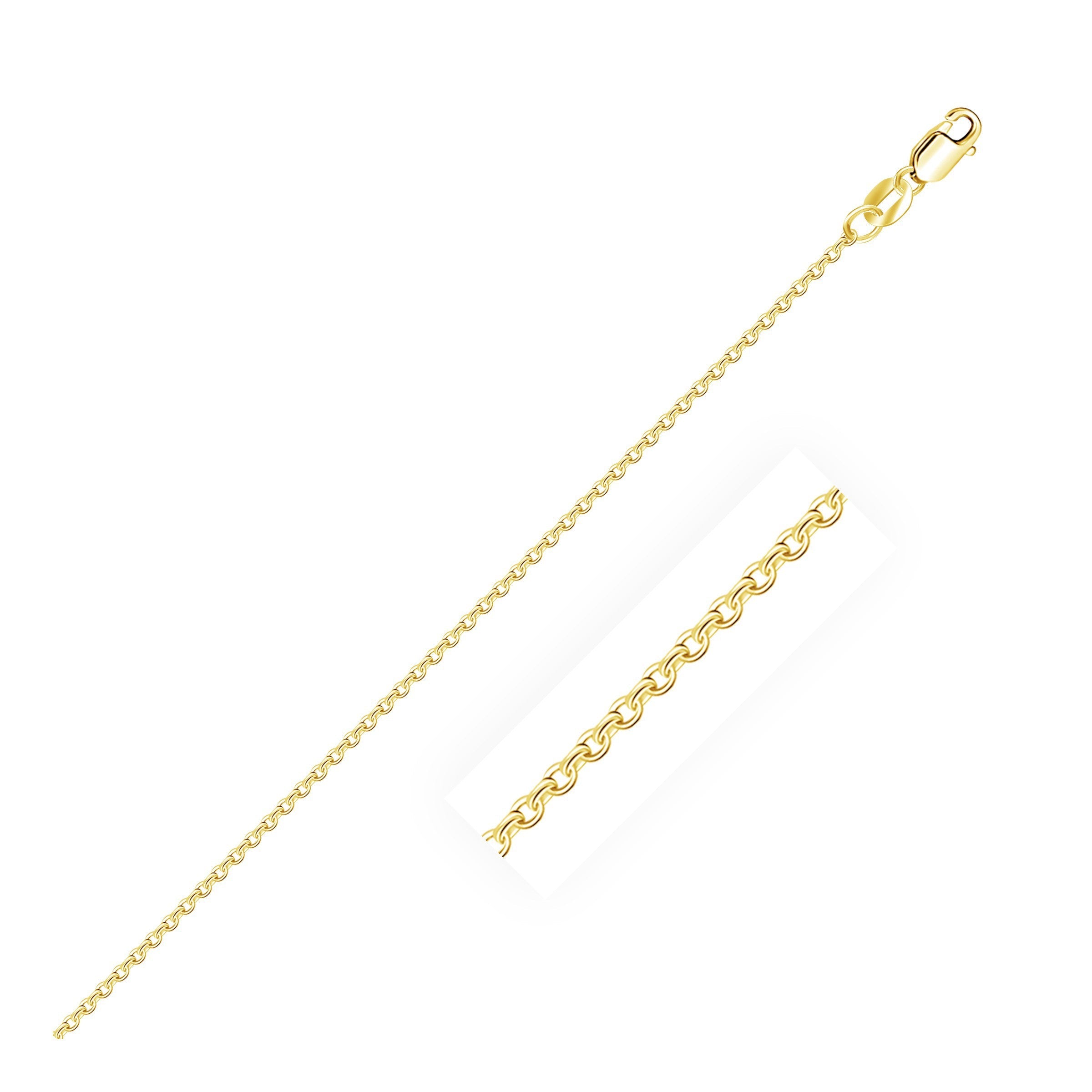 10k Yellow Gold Cable Chain 1.1mm