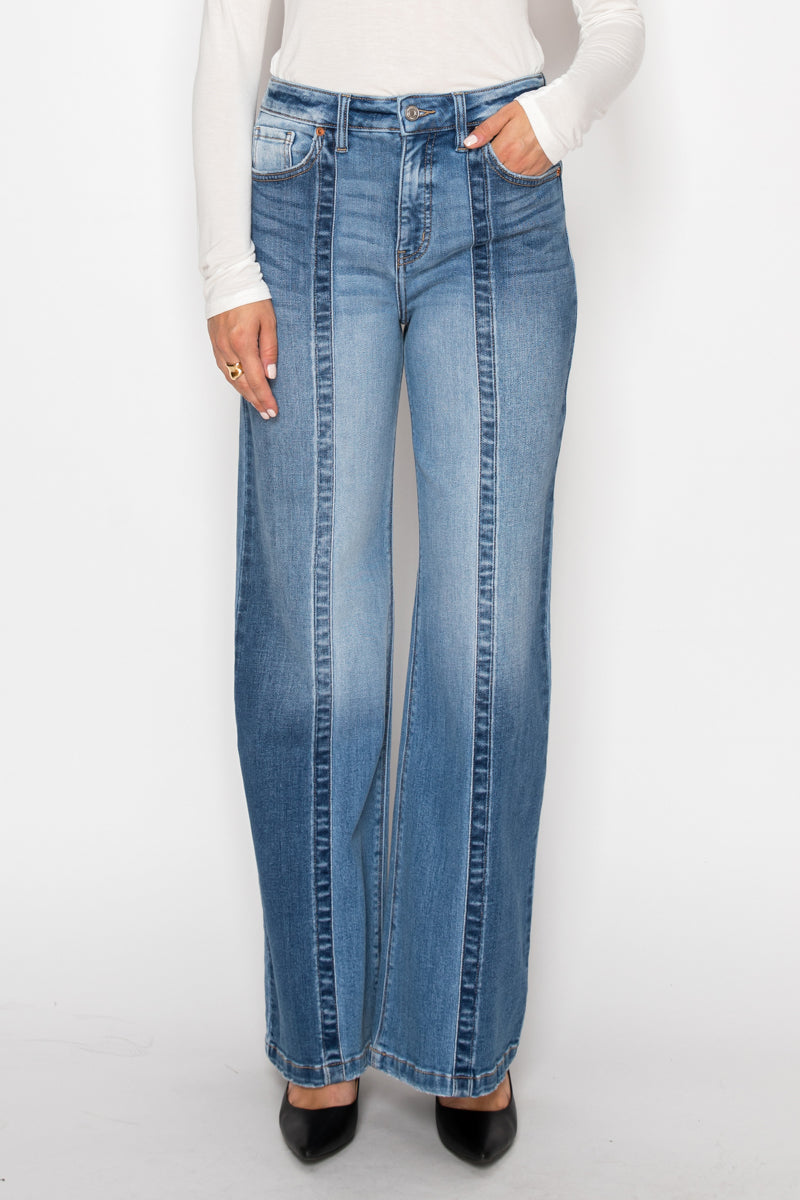 TUMMY CONTROL 90'S VINTAGE HIGH RISE STRETCH WIDE JEANS