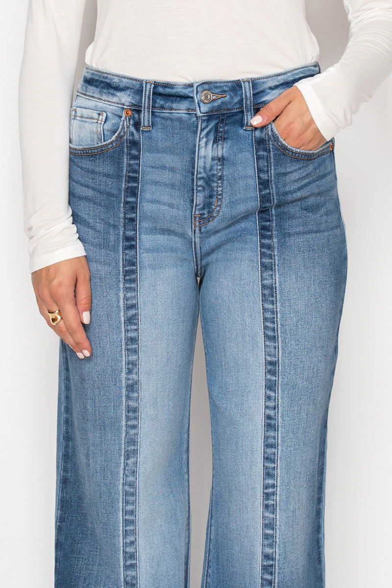 TUMMY CONTROL 90'S VINTAGE HIGH RISE STRETCH WIDE JEANS
