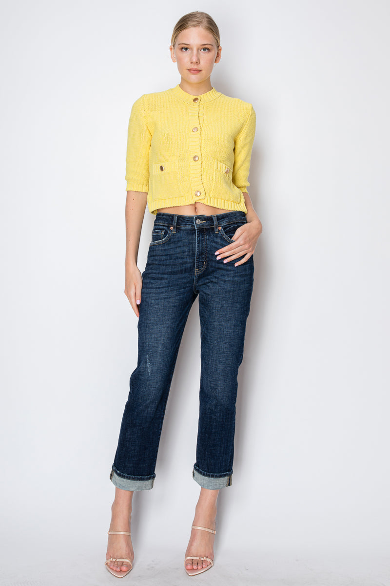 Zephyra Tummy Control High Rise Stretch Straight w/ Single Cuff