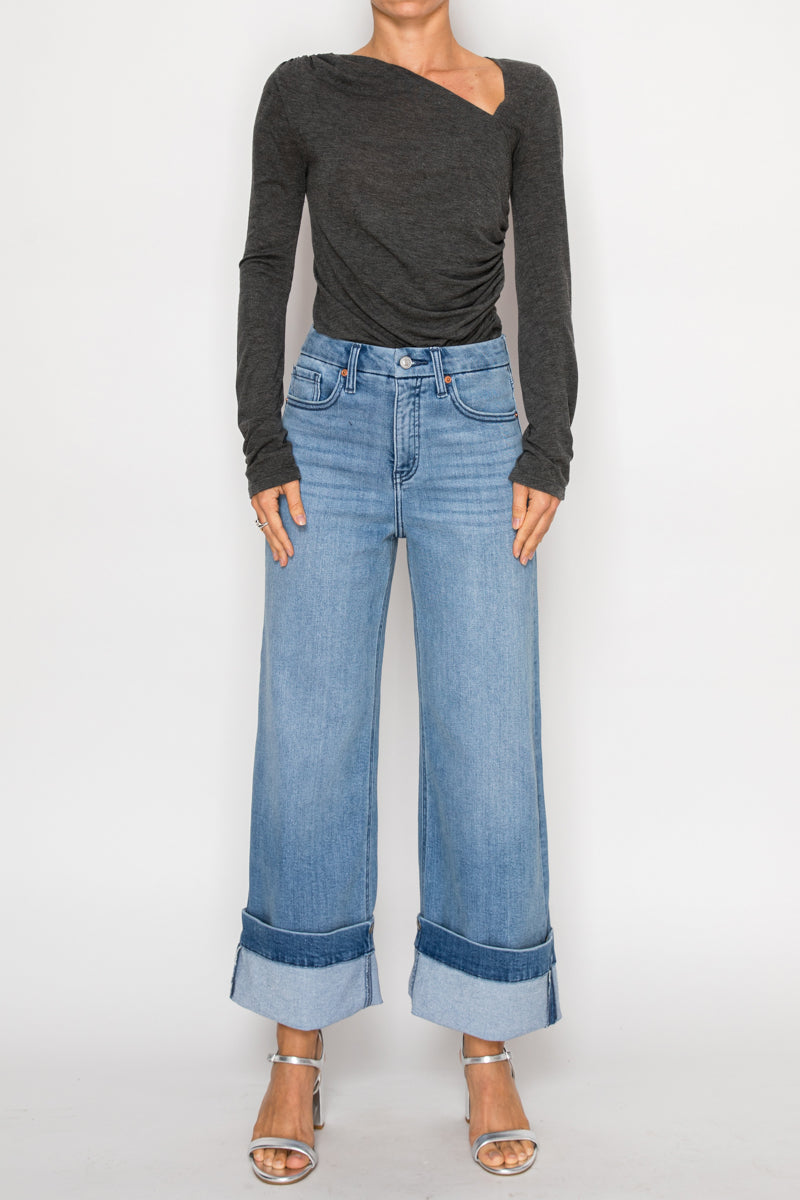 TUMMY CONTROL HIGH RISE A-WIDE JEANS