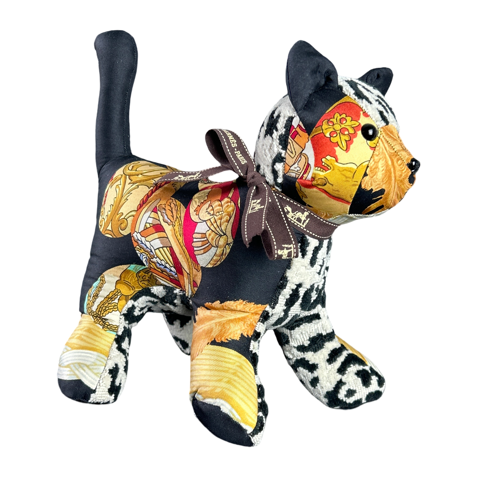 Couvée d’Hermès Vintage Silk Scarf Patchwork Kitten
