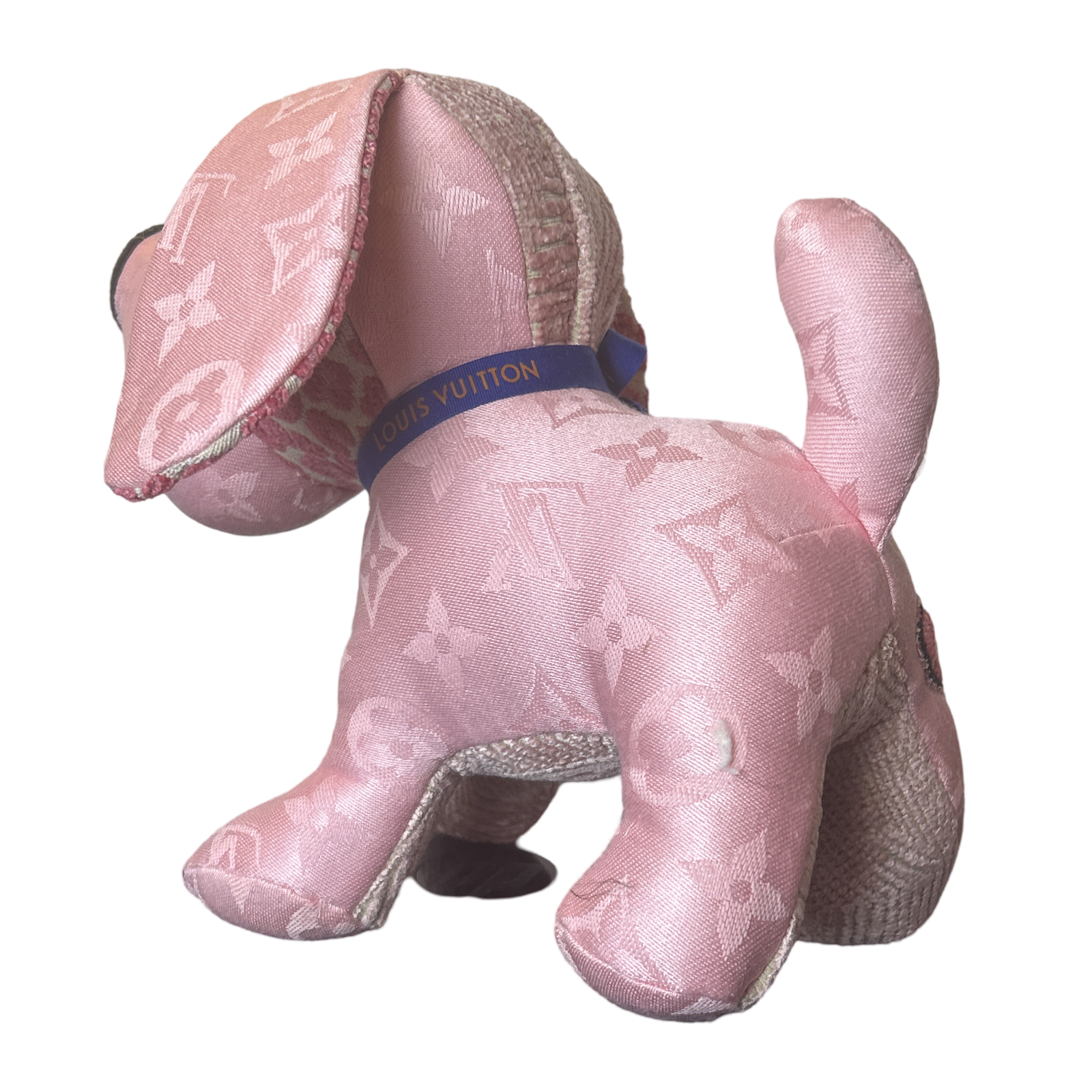 LV Monogram Vintage Silk Scarf Patchwork Puppy