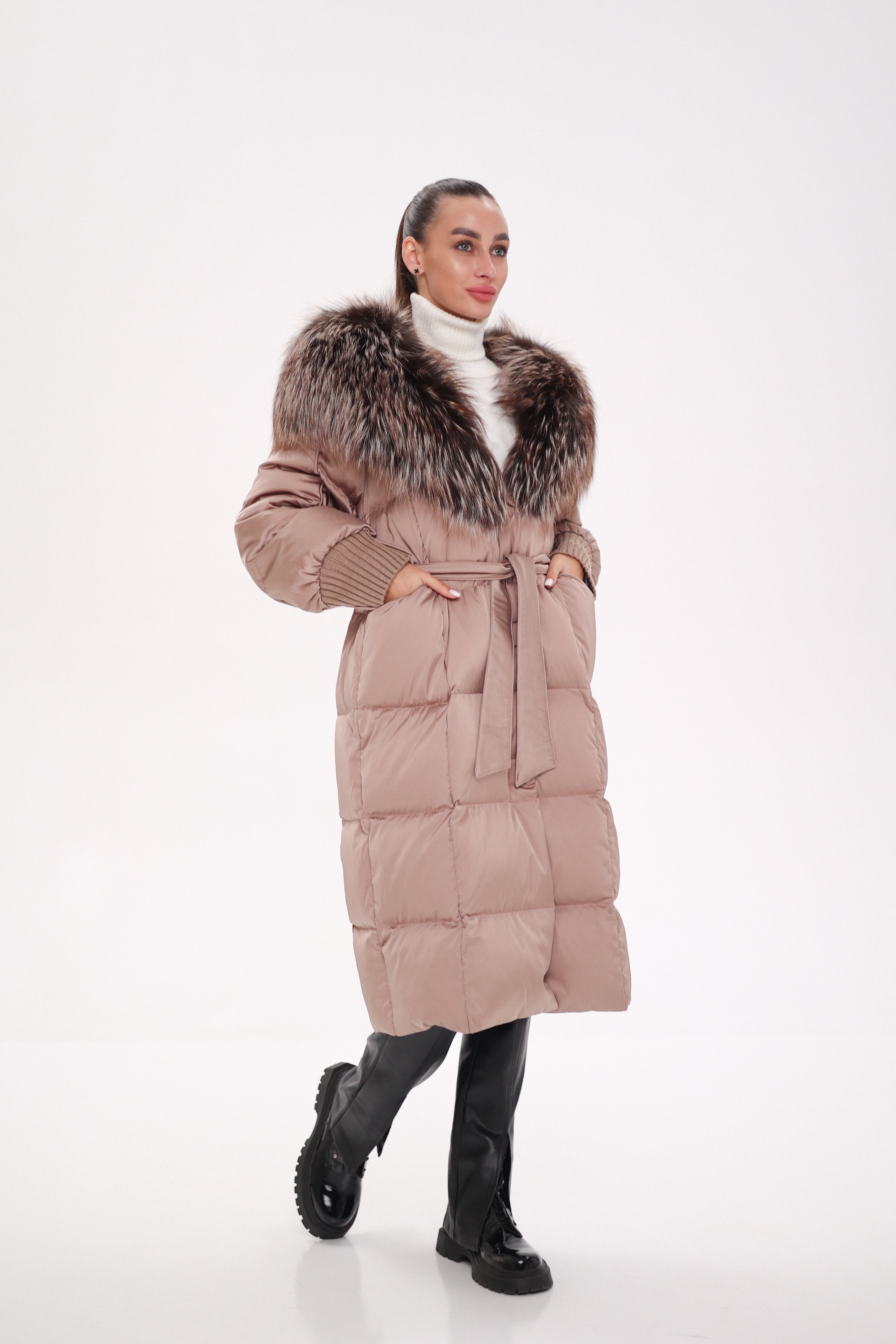 Rei Silver Fox Fully Lined Hood Down Coat in Blush