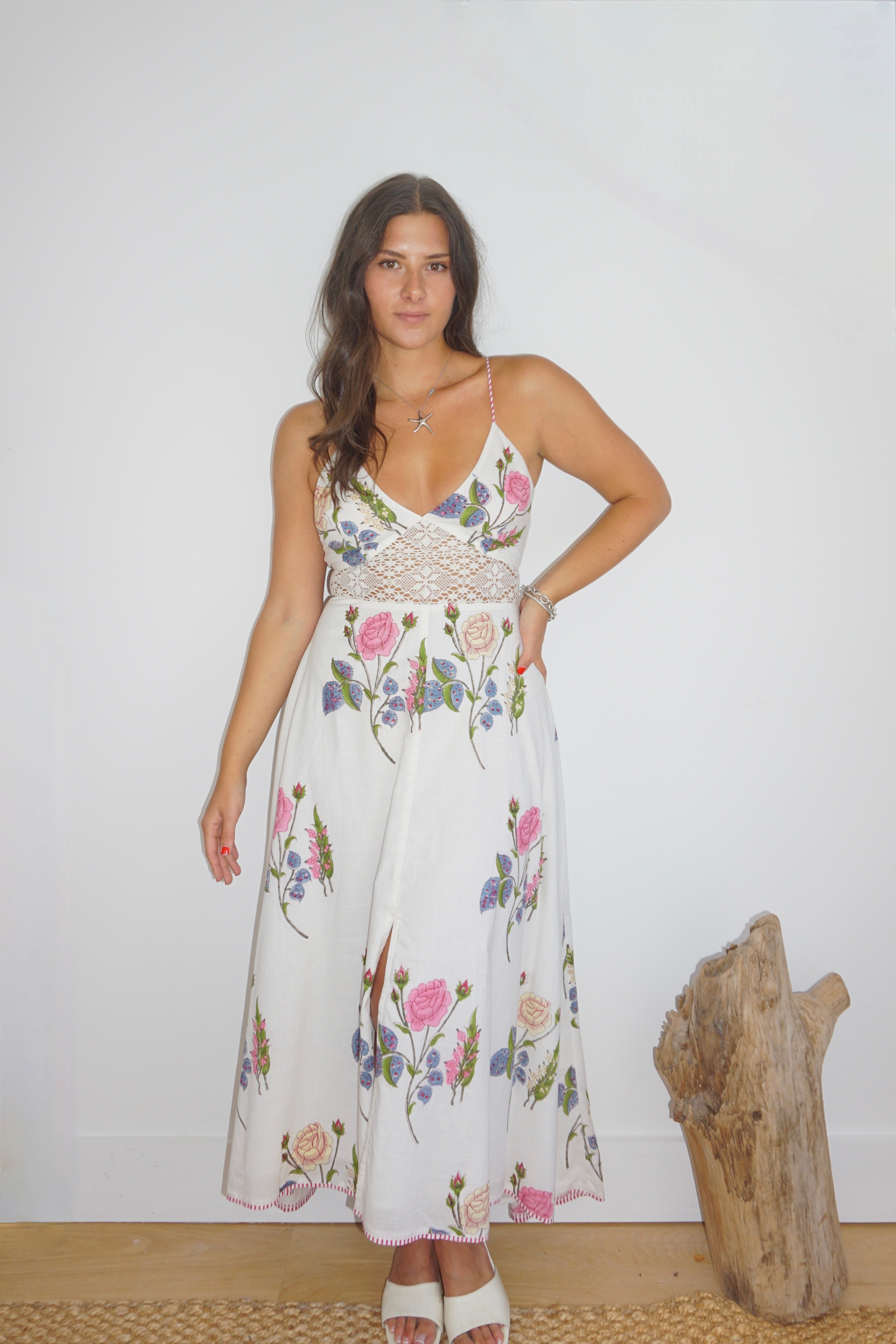 Isabella Dress in Multi Rosette