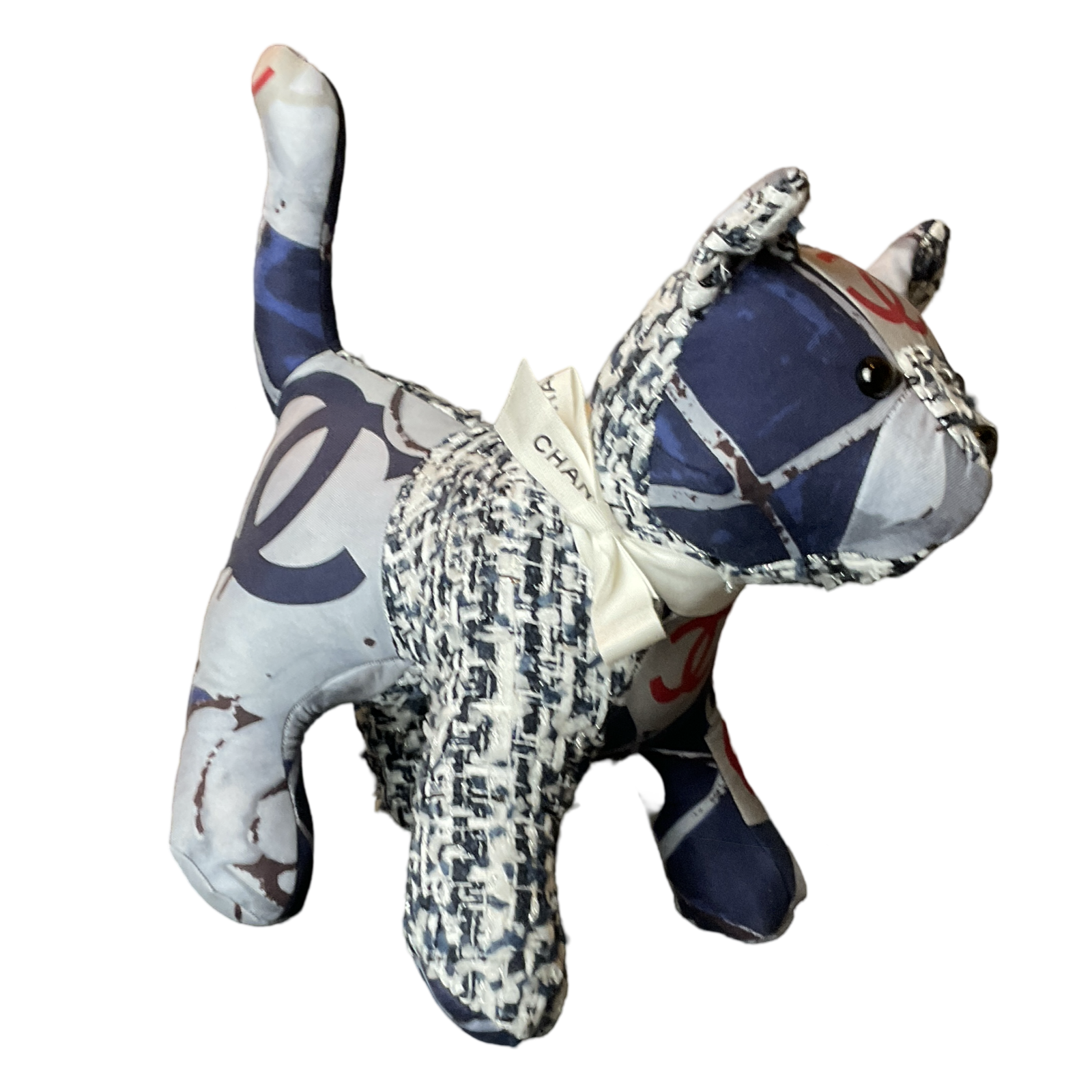 CC Monogram Vintage Silk Scarf Patchwork Kitten