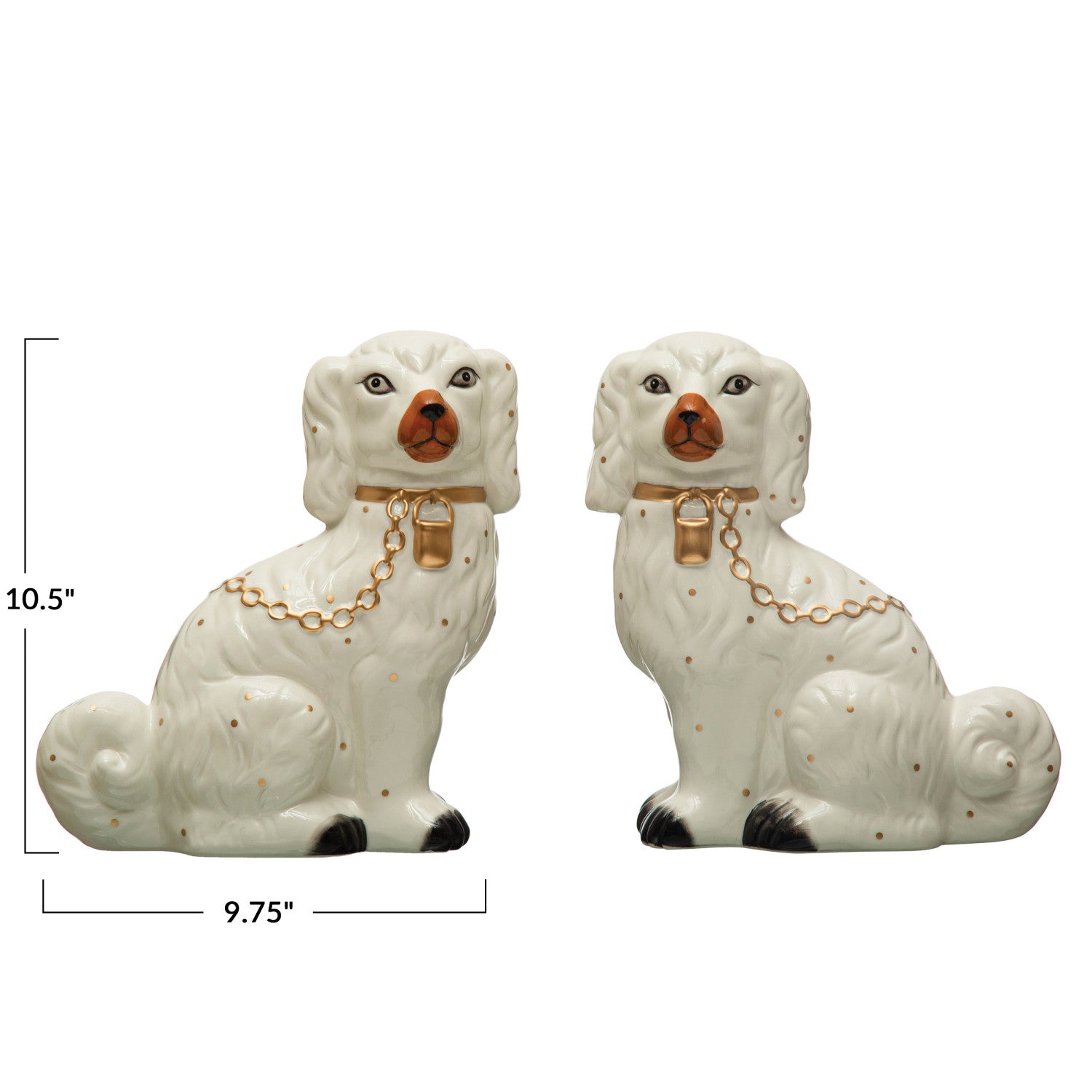 Hand-Painted Ceramic Vintage-Inspired Staffordshire Dog