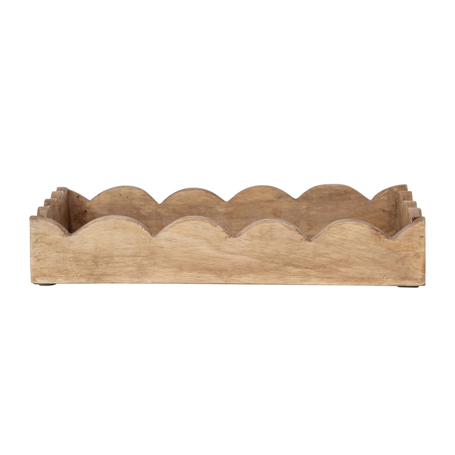 Mango Wood Scalloped Edge Tray